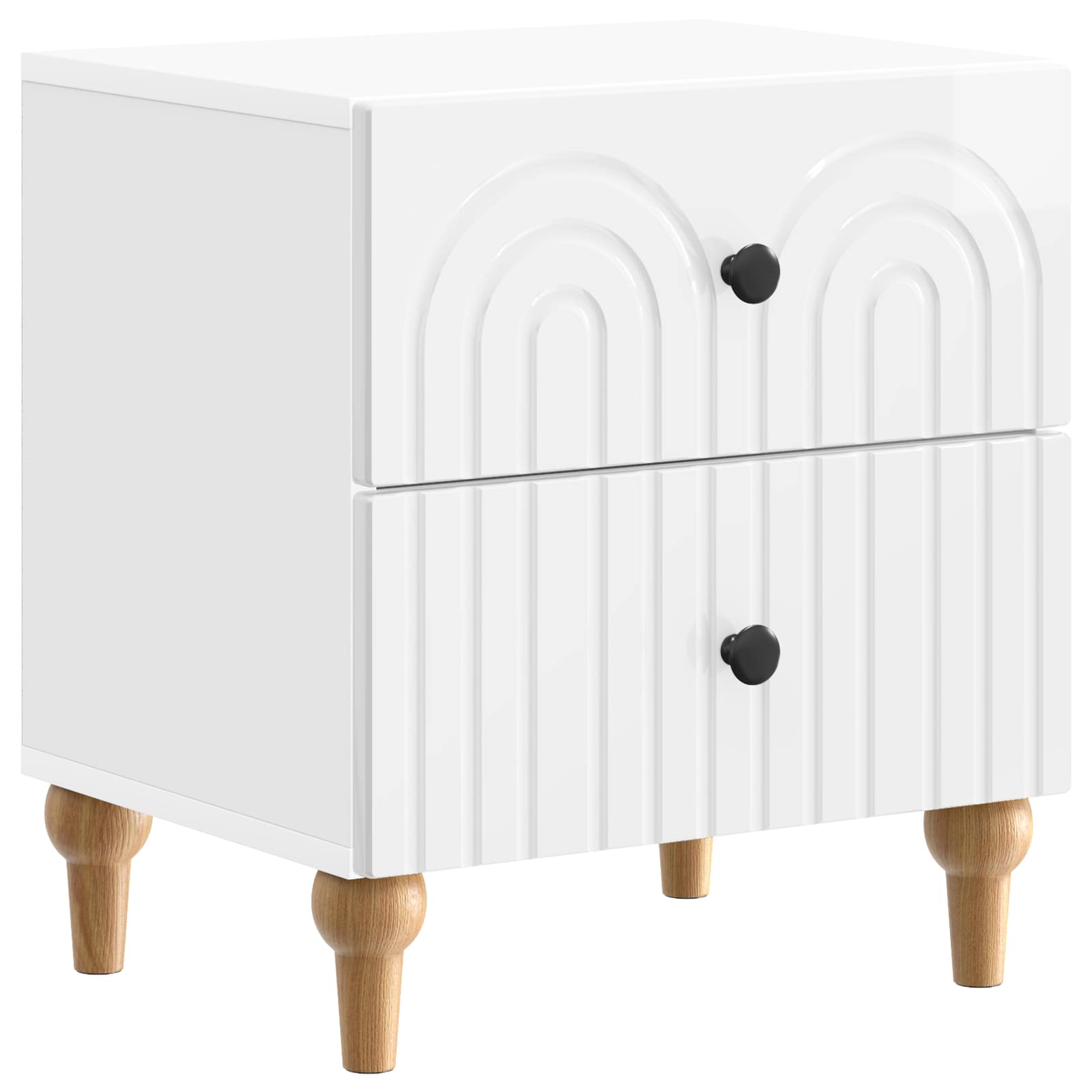Cabinet de chevet 2 pcs Blanc brillant 43 x 34,5 x 48 cm - XIOS