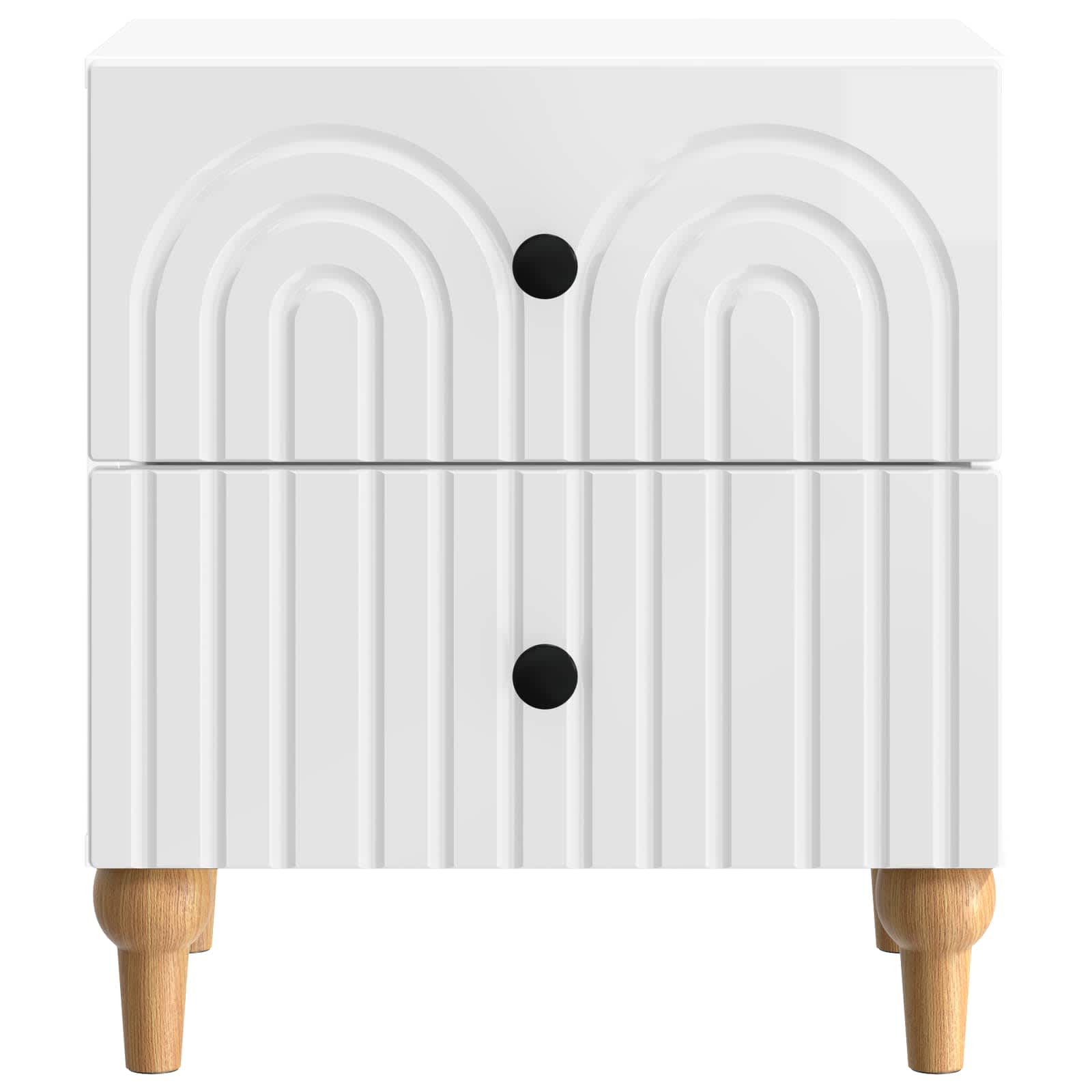 Cabinet de chevet 2 pcs Blanc brillant 43 x 34,5 x 48 cm - XIOS