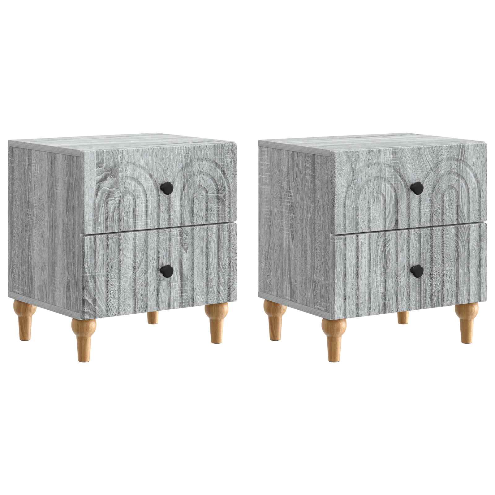 Cabinet de chevet 2 pcs Sonoma gris 43 x 34,5 x 48 cm - XIOS