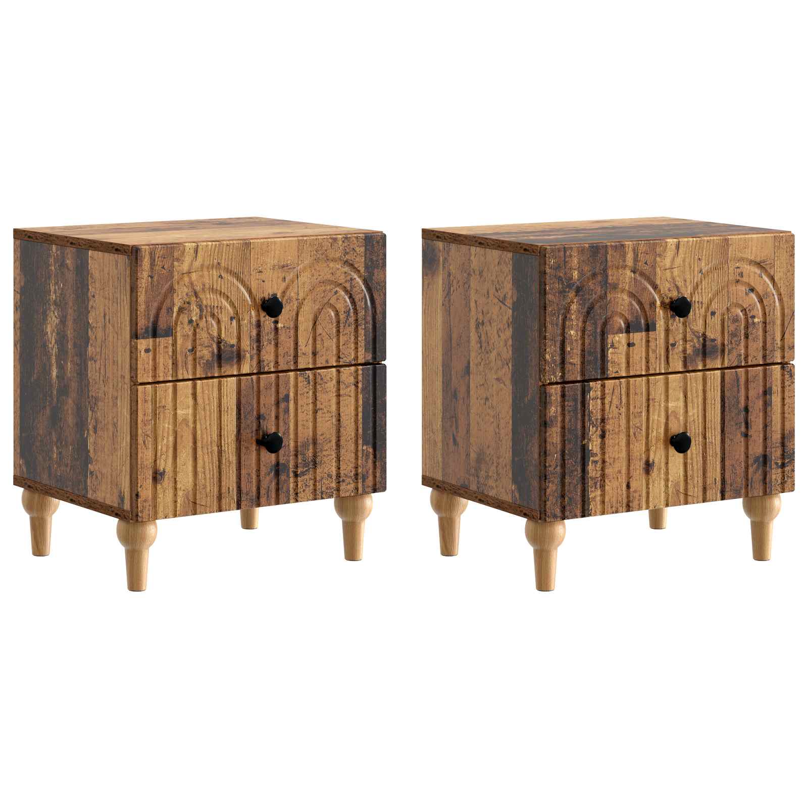 Cabinet de chevet 2 pcs Bois ancien 43 x 34,5 x 48 cm - XIOS