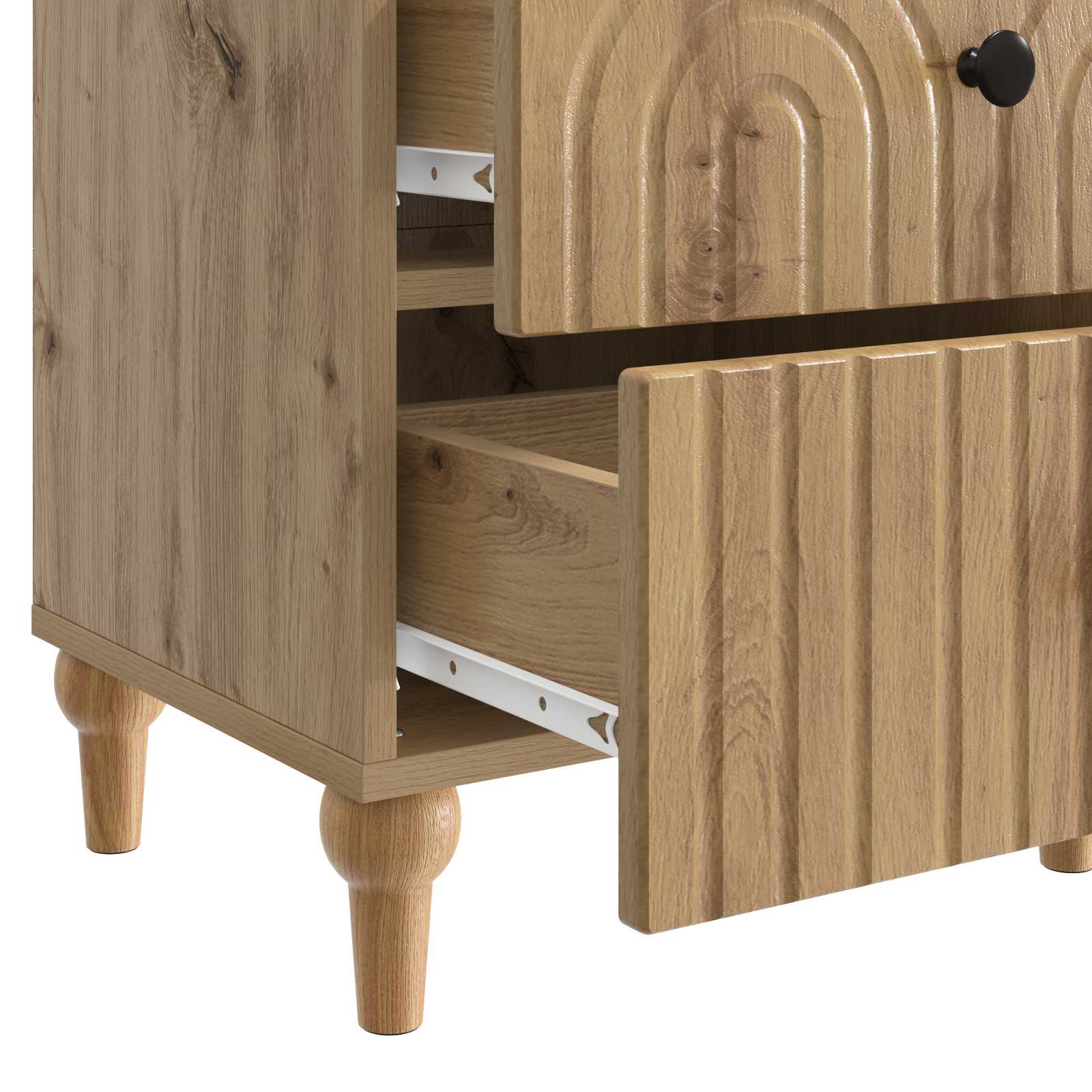 Cabinet de chevet avec tiroir Chêne artisanal 43 x 34,5 x 48 cm - XIOS