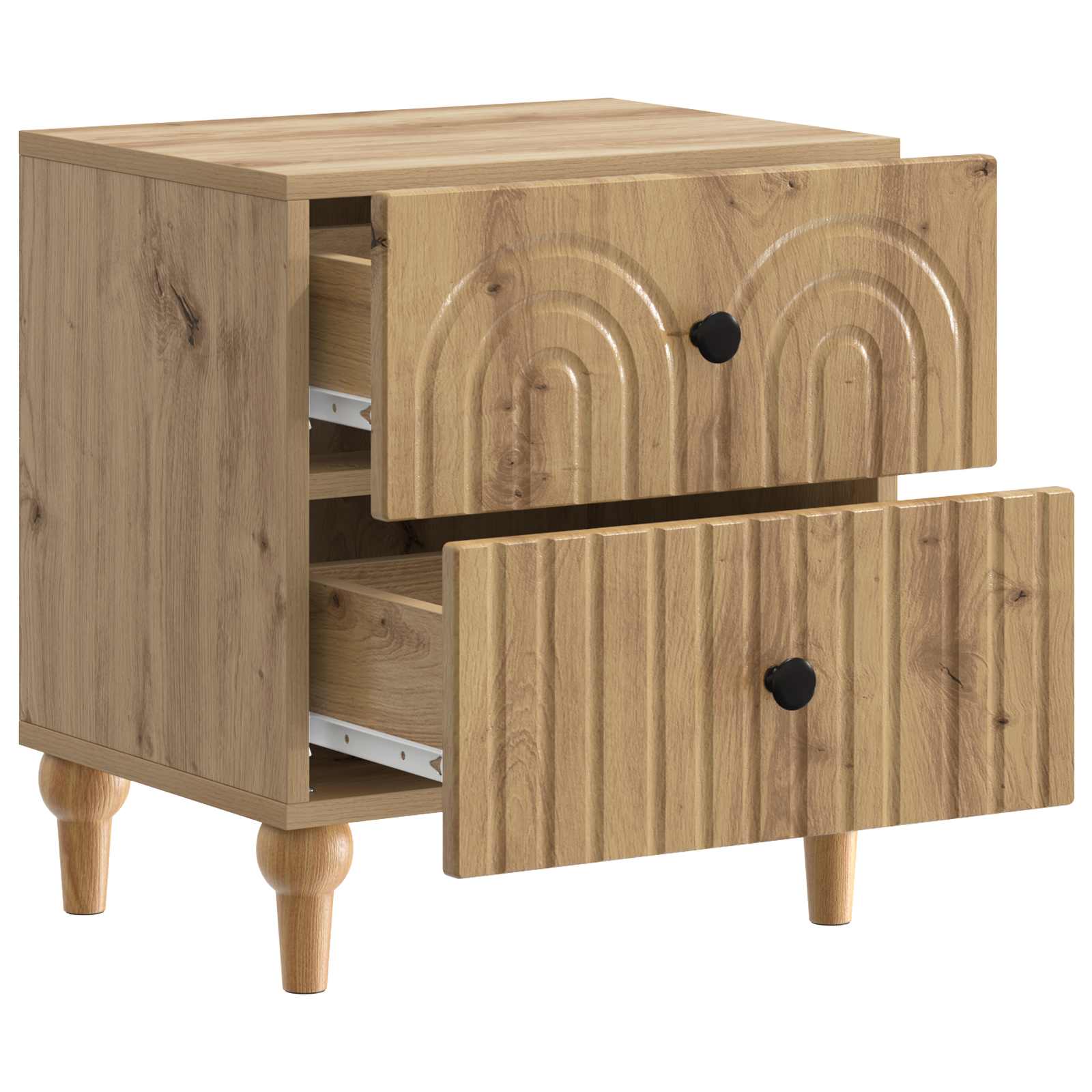 Cabinet de chevet avec tiroir Chêne artisanal 43 x 34,5 x 48 cm - XIOS