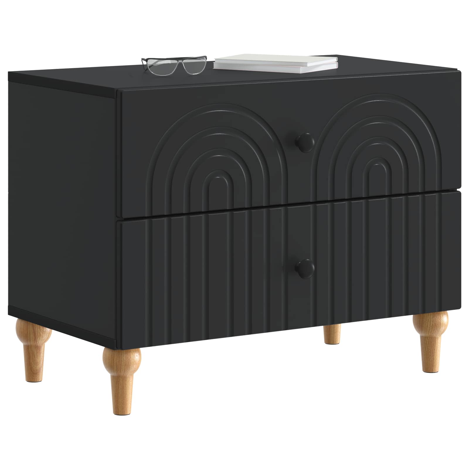 Cabinet de chevet Noir 62 x 34,5 x 48 cm Bois d'ingénierie - XIOS