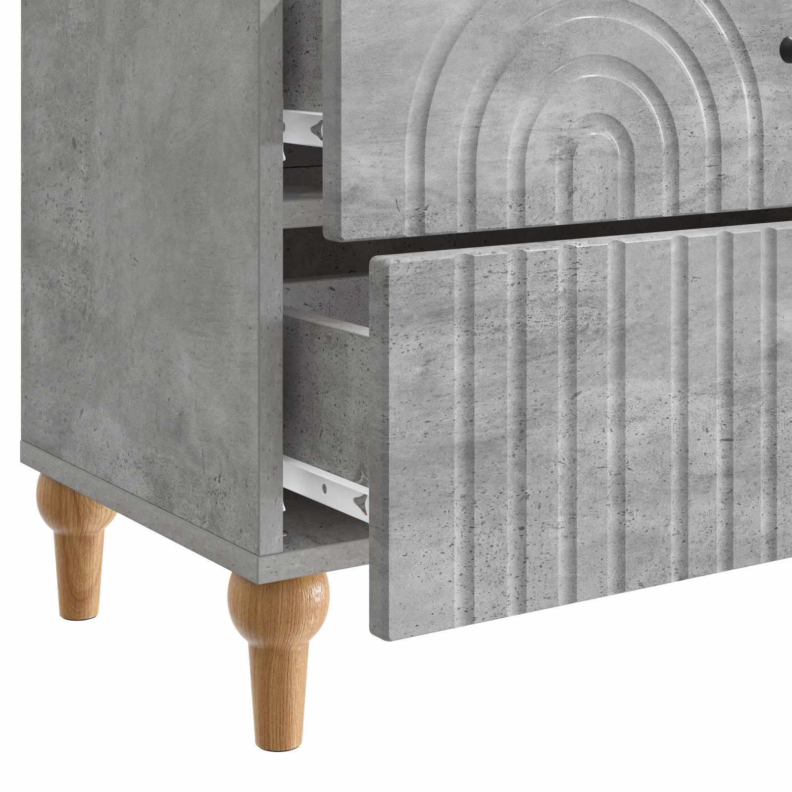 Cabinet de chevet avec tiroir Gris béton 62 x 34,5 x 48 cm - XIOS