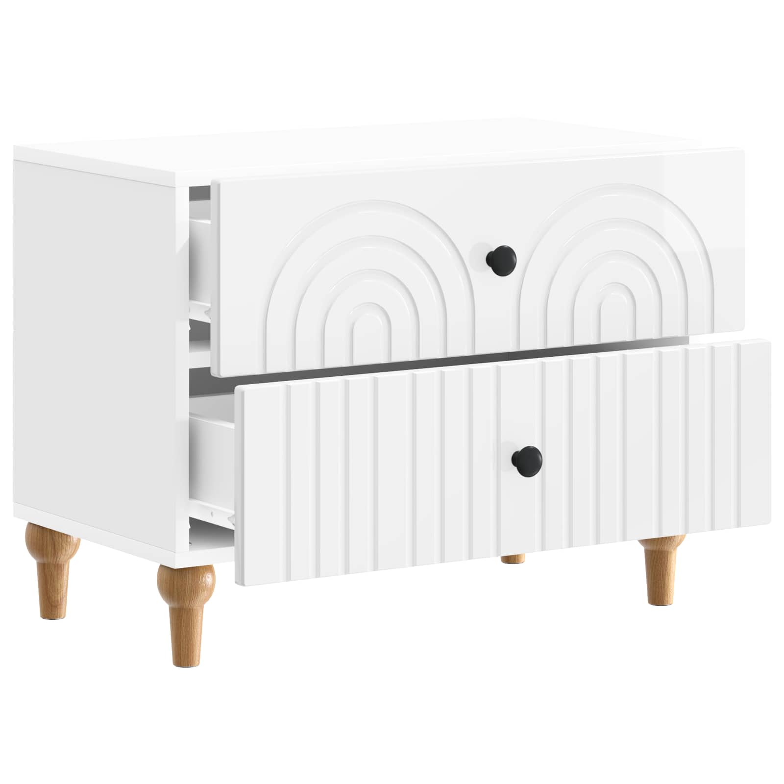 Cabinet de chevet avec tiroir Blanc brillant 62 x 34,5 x 48 cm - XIOS