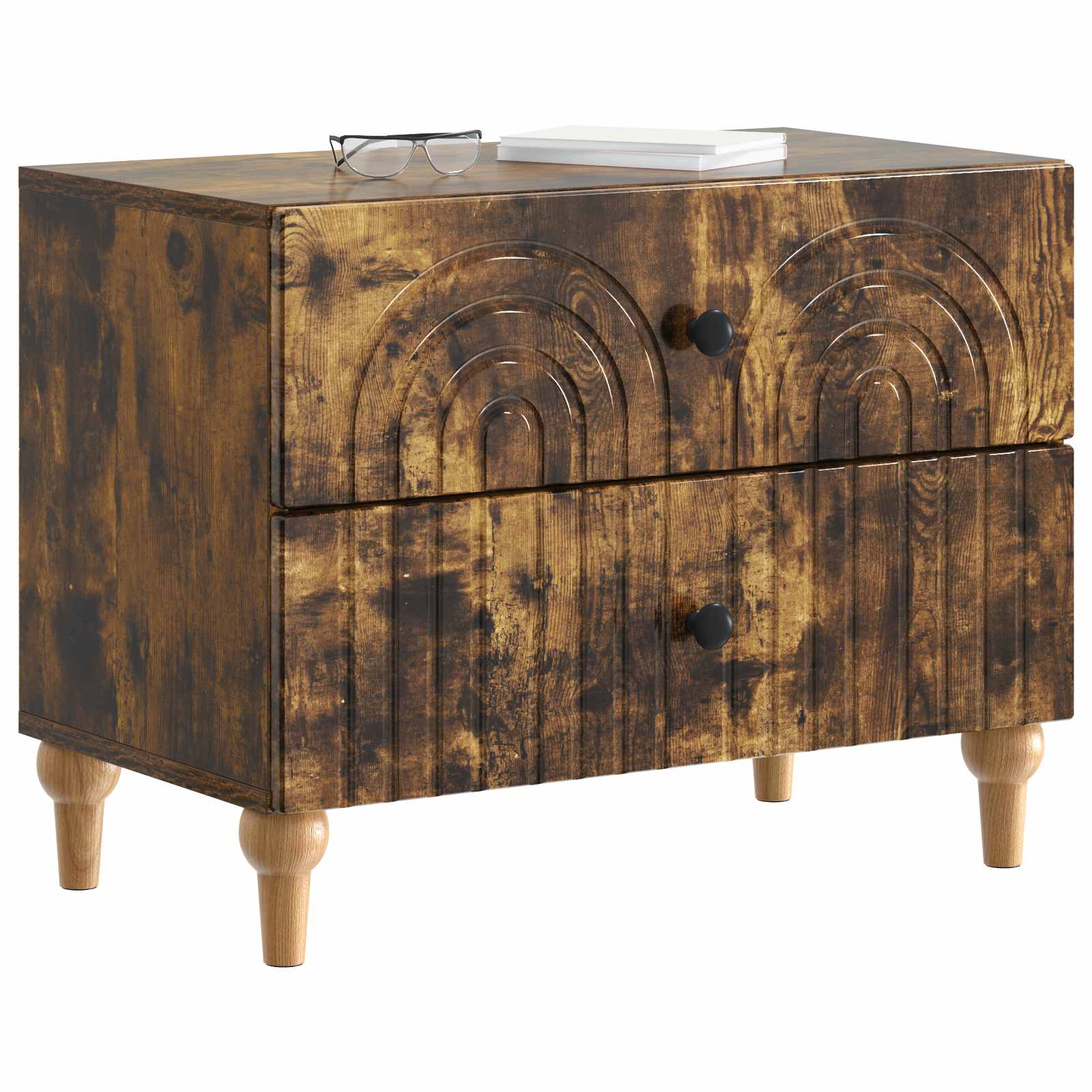 Cabinet de chevet avec tiroir Chêne fumé 62 x 34,5 x 48 cm - XIOS