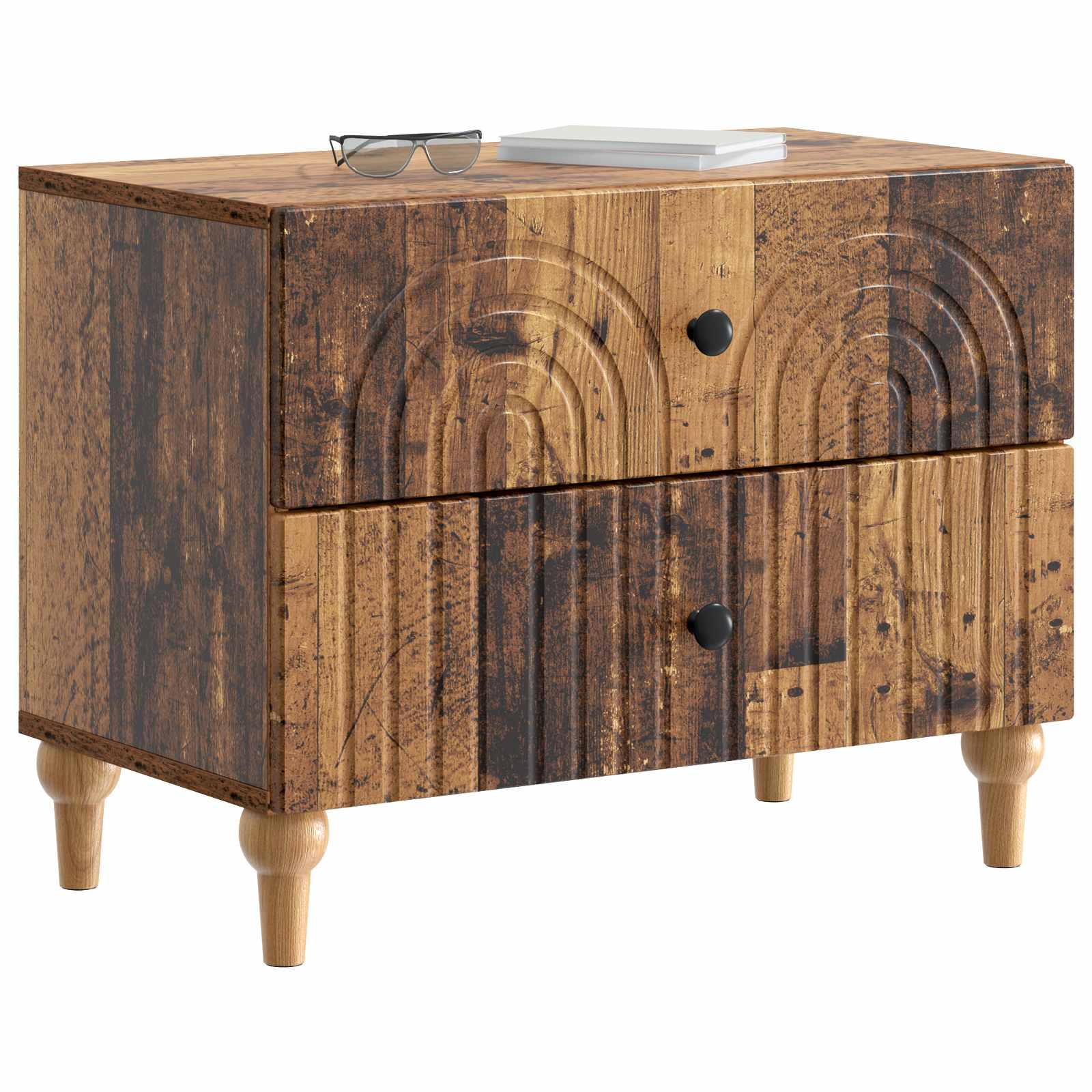 Cabinet de chevet avec tiroir Bois ancien 62 x 34,5 x 48 cm - XIOS