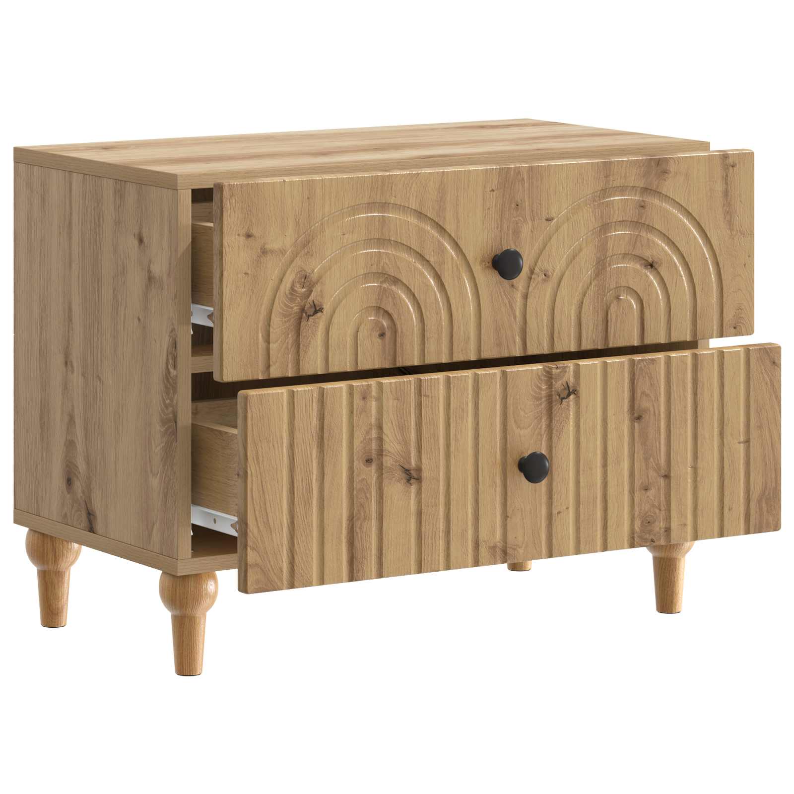 Cabinet de chevet avec tiroir Chêne artisanal 62 x 34,5 x 48 cm - XIOS