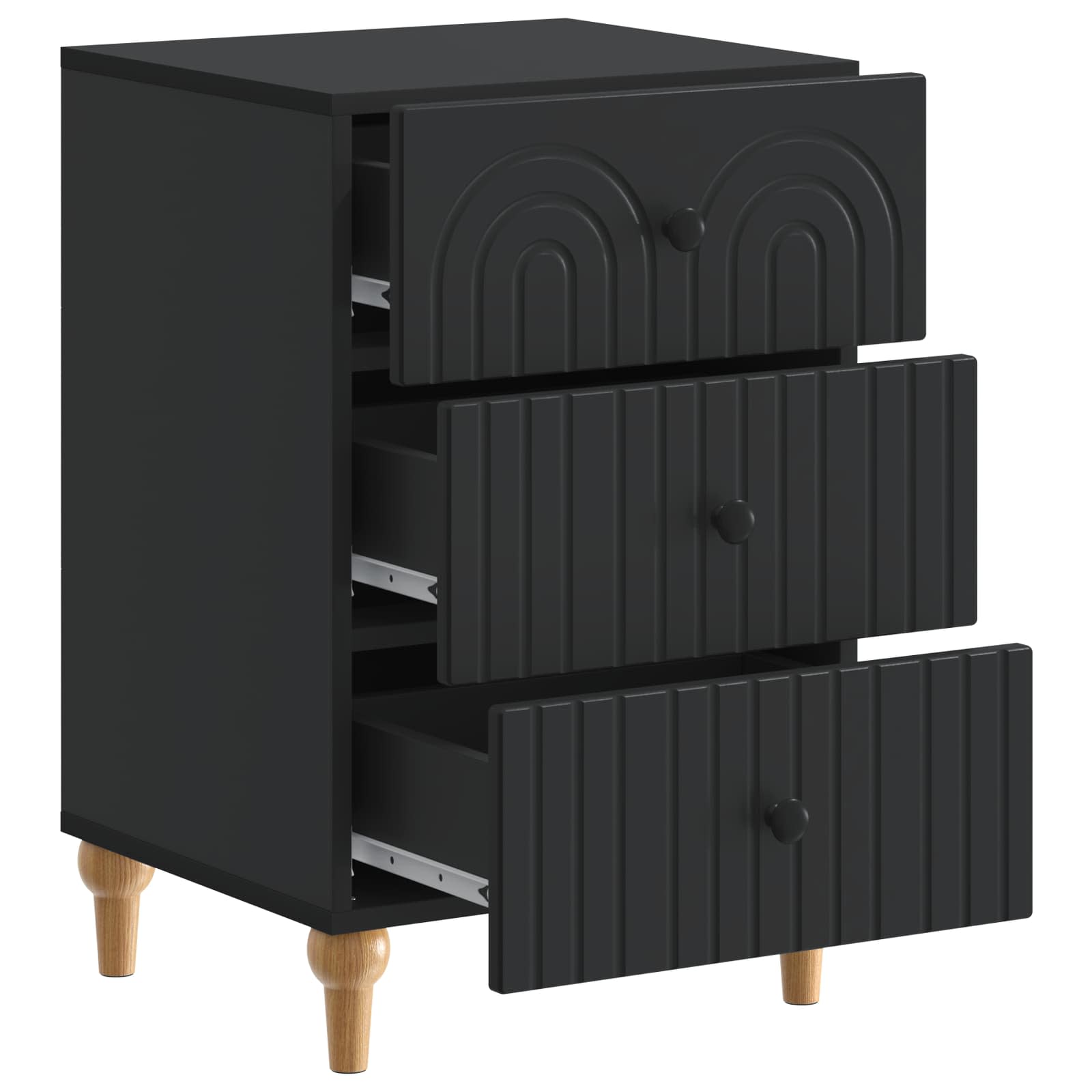 Cabinet de chevet Noir 43 x 41 x 66,5 cm Bois d'ingénierie - XIOS