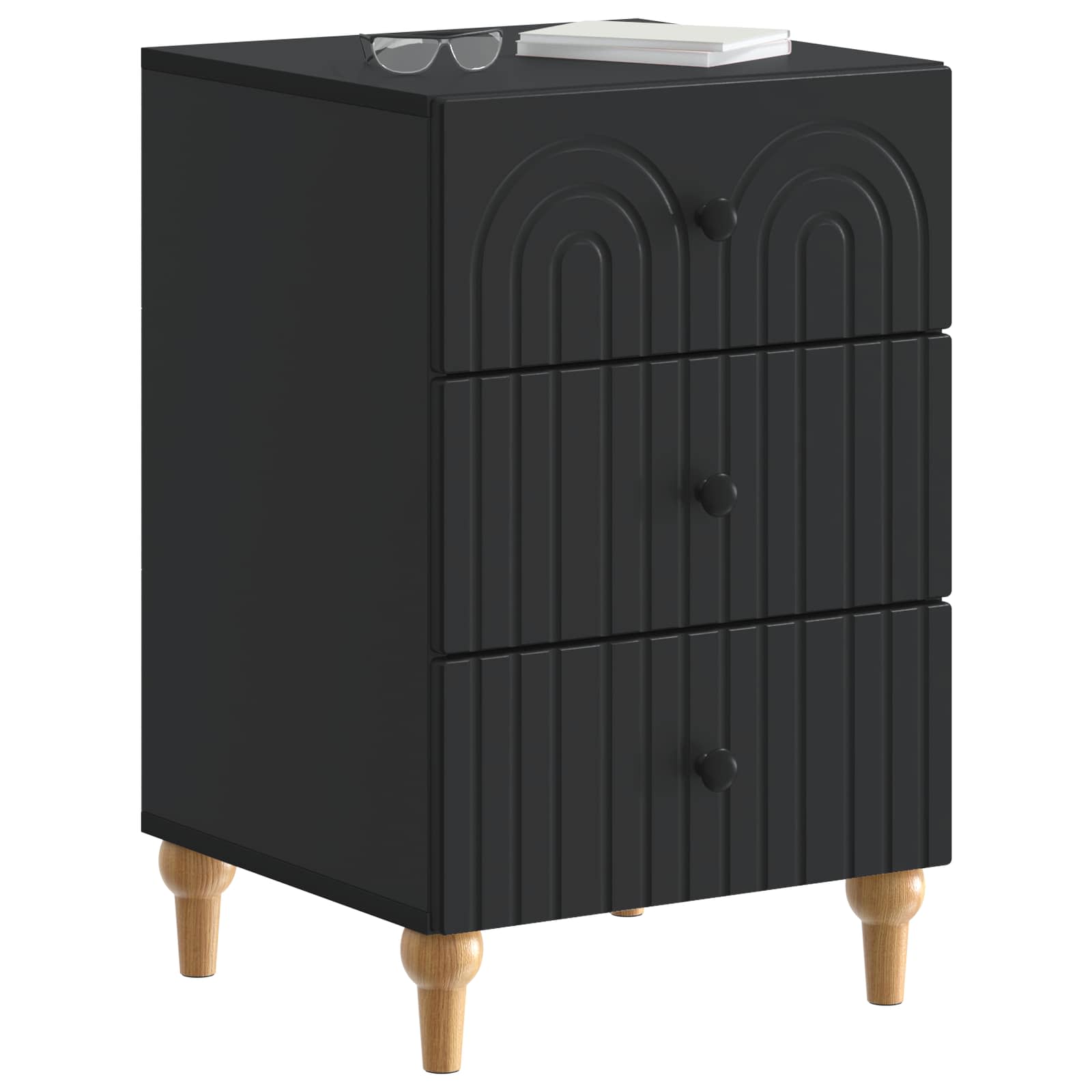Cabinet de chevet Noir 43 x 41 x 66,5 cm Bois d'ingénierie - XIOS