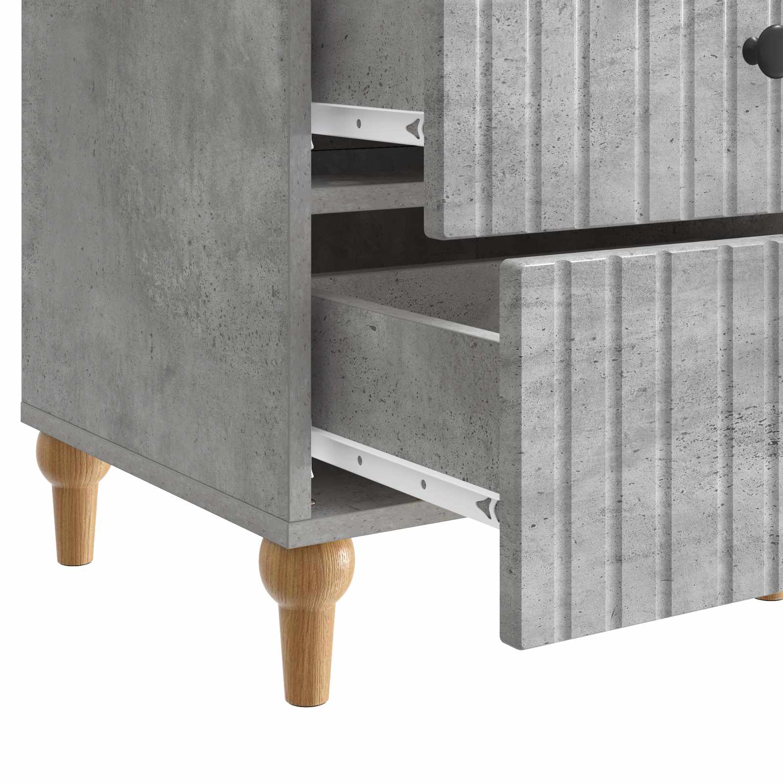 Cabinet de chevet avec tiroir Gris béton 43 x 41 x 66,5 cm - XIOS