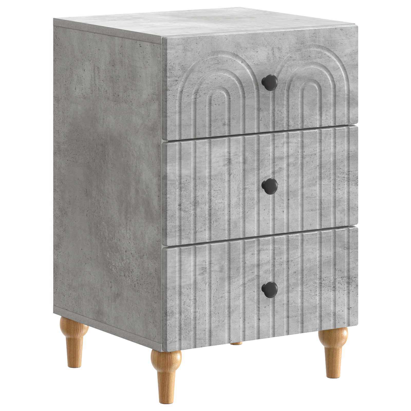 Cabinet de chevet avec tiroir Gris béton 43 x 41 x 66,5 cm - XIOS