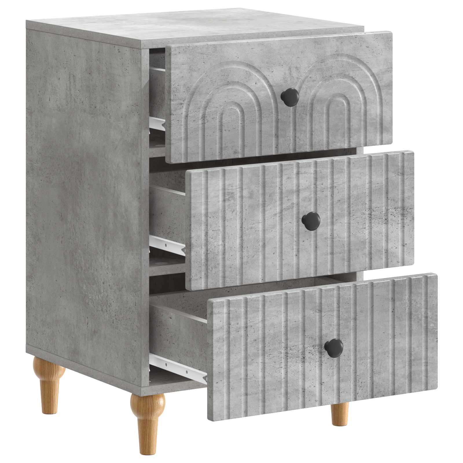 Cabinet de chevet avec tiroir Gris béton 43 x 41 x 66,5 cm - XIOS