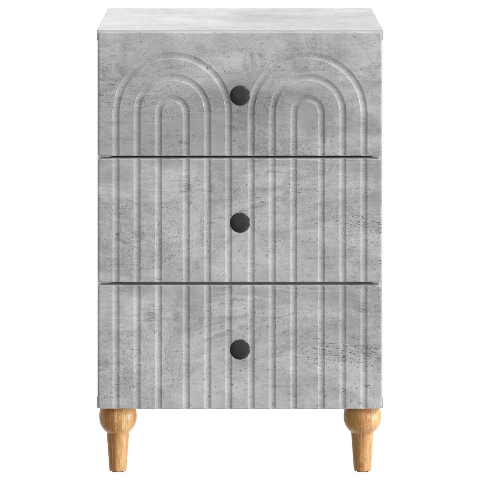 Cabinet de chevet avec tiroir Gris béton 43 x 41 x 66,5 cm - XIOS