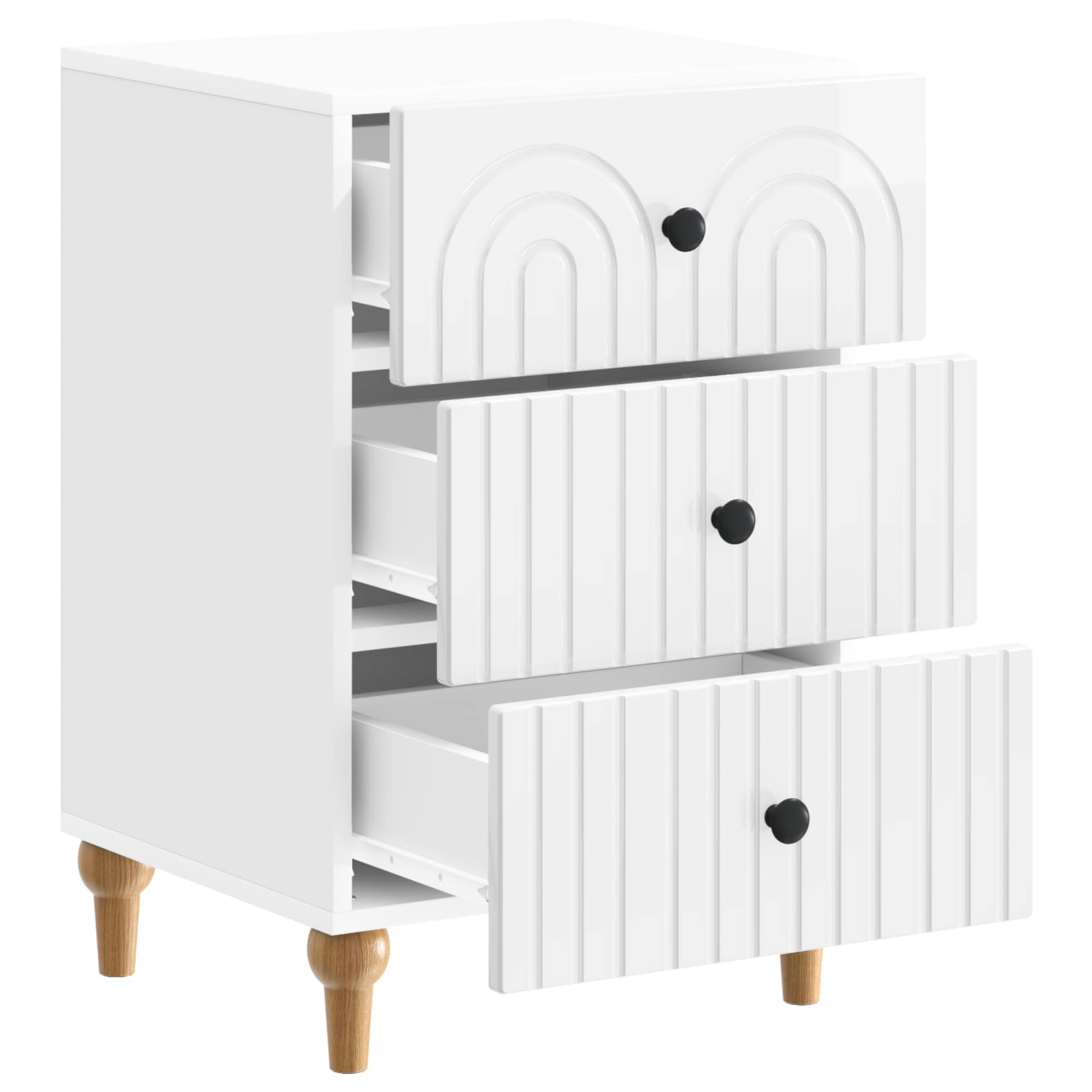 Cabinet de chevet avec tiroir Blanc brillant 43 x 41 x 66,5 cm - XIOS