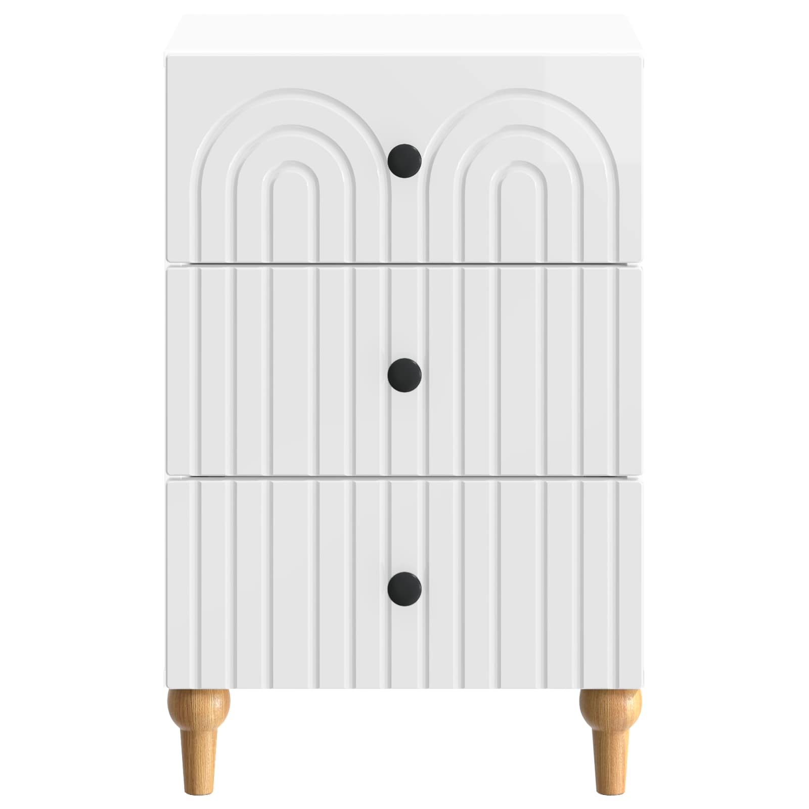 Cabinet de chevet avec tiroir Blanc brillant 43 x 41 x 66,5 cm - XIOS