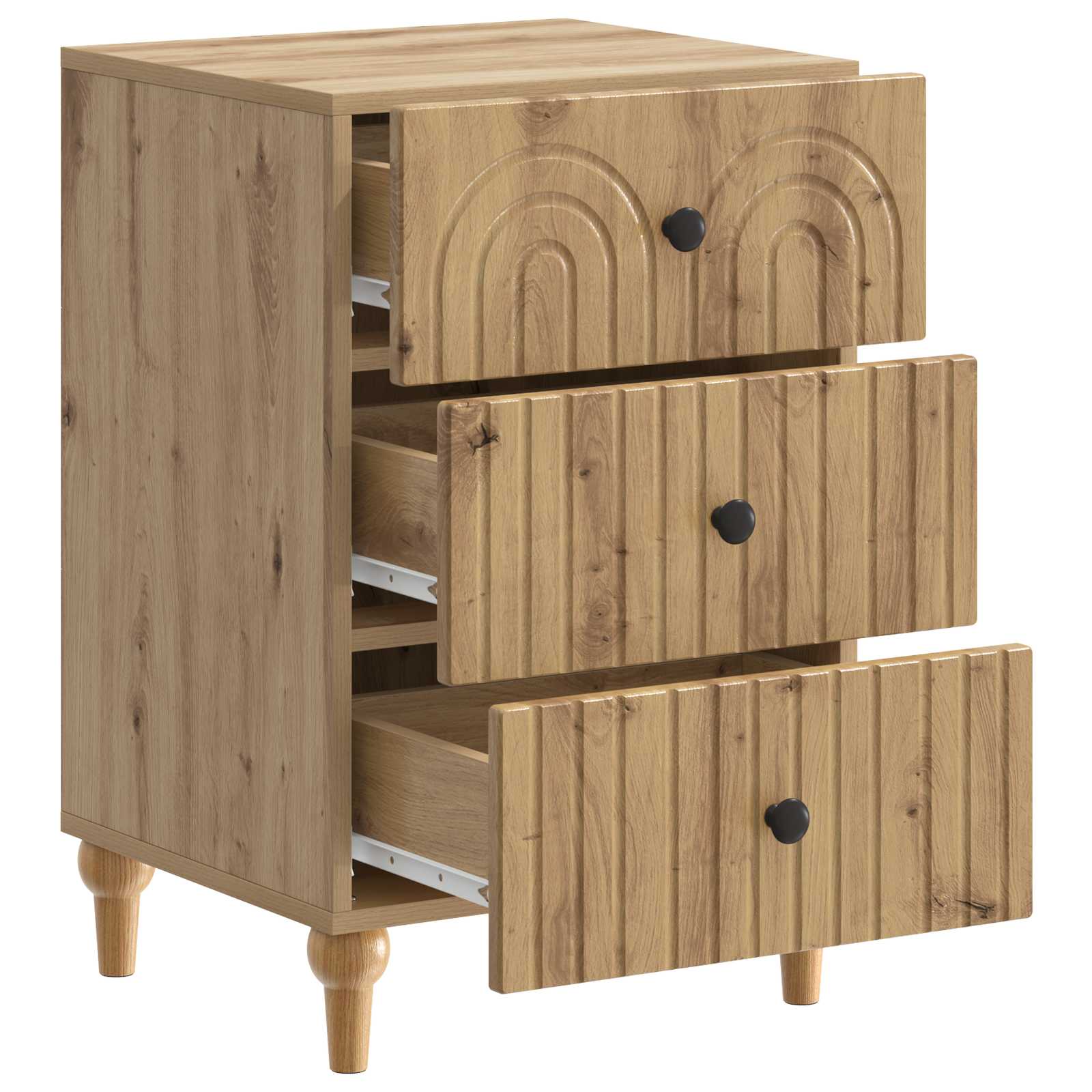 Cabinet de chevet avec tiroir Chêne artisanal 43 x 41 x 66,5 cm - XIOS