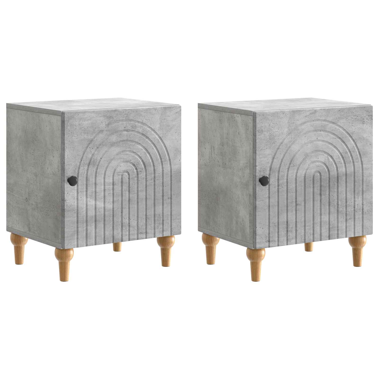 Cabinet de chevet 2 pcs Gris béton 43 x 34,5 x 50 cm - XIOS