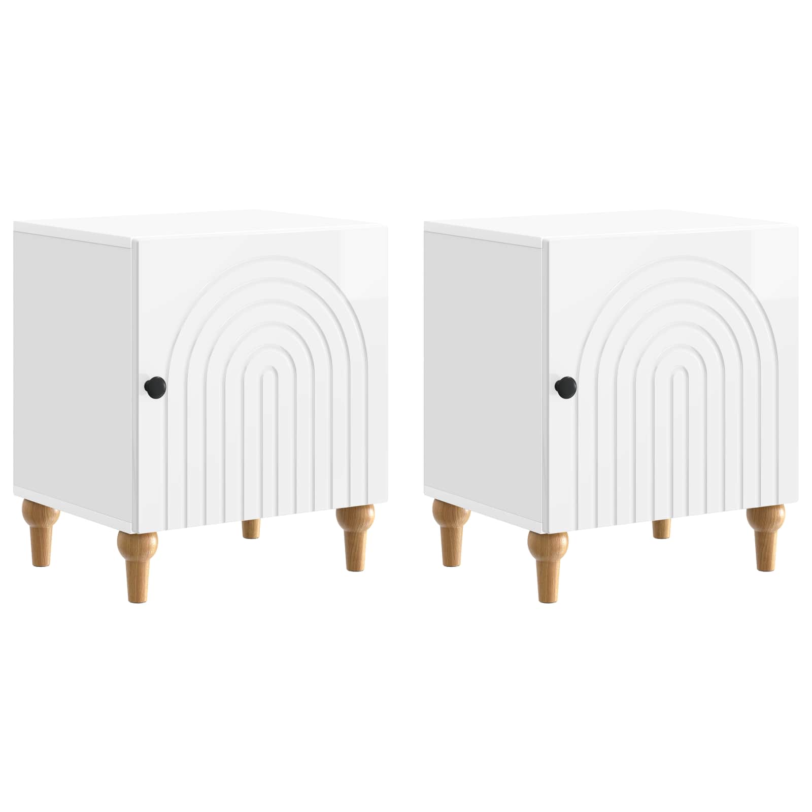Cabinet de chevet 2 pcs Blanc brillant 43 x 34,5 x 50 cm - XIOS