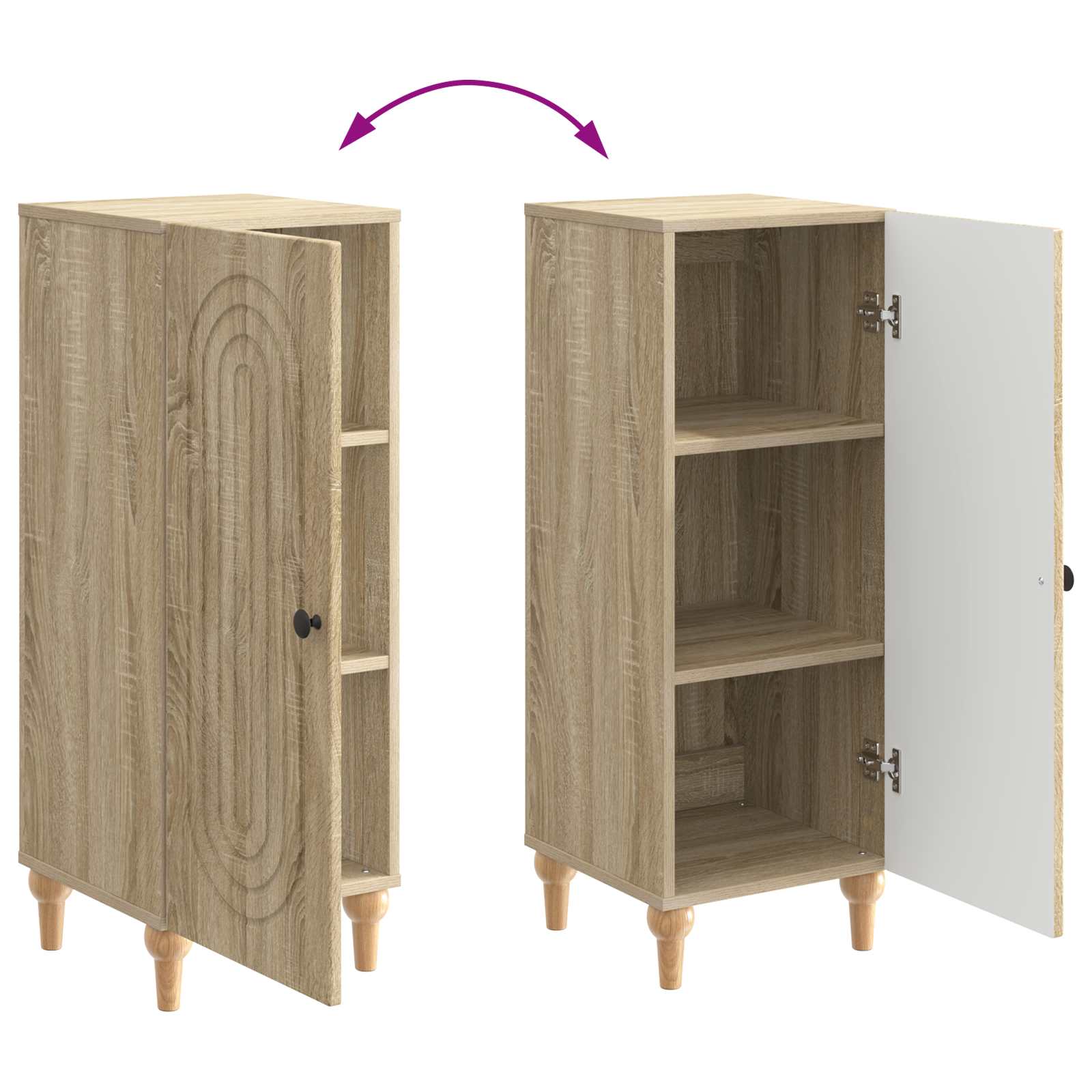 Buffet Chêne Sonoma 33 x 34,5 x 90 cm Bois d'ingénierie - XIOS