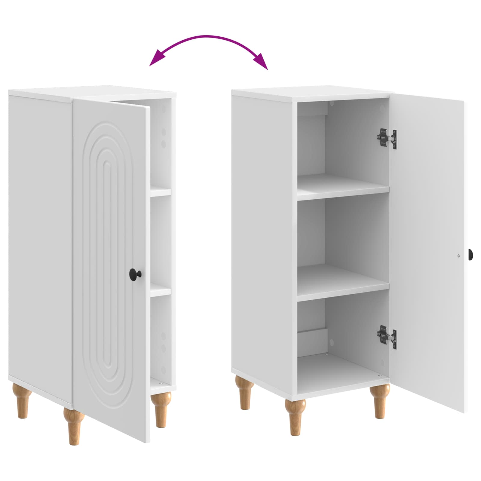 Buffet Blanc brillant 33 x 34,5 x 90 cm Bois d'ingénierie - XIOS