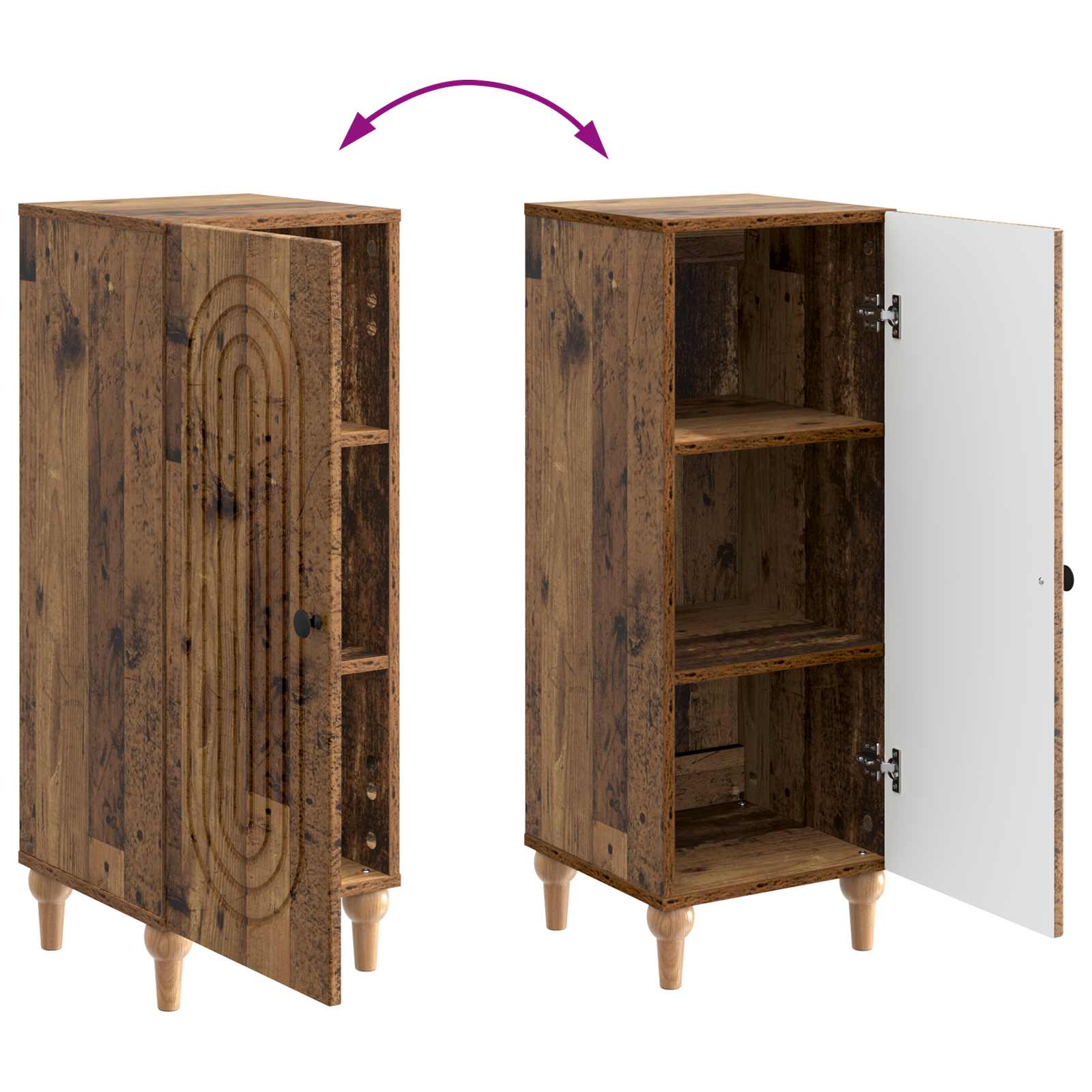 Buffet Bois ancien 33 x 34,5 x 90 cm Bois d'ingénierie - XIOS