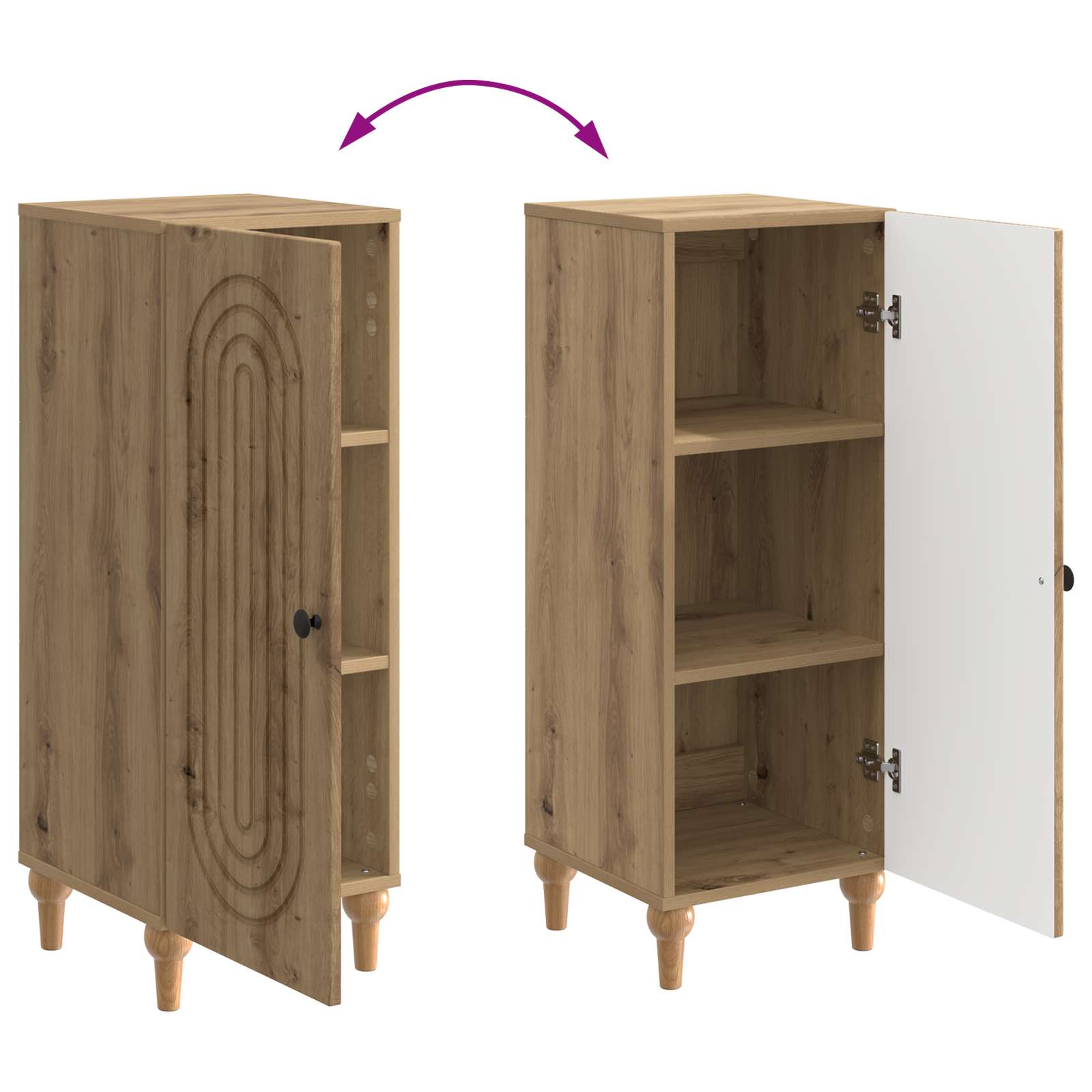 Buffet Chêne artisanal 33 x 34,5 x 90 cm Bois d'ingénierie - XIOS