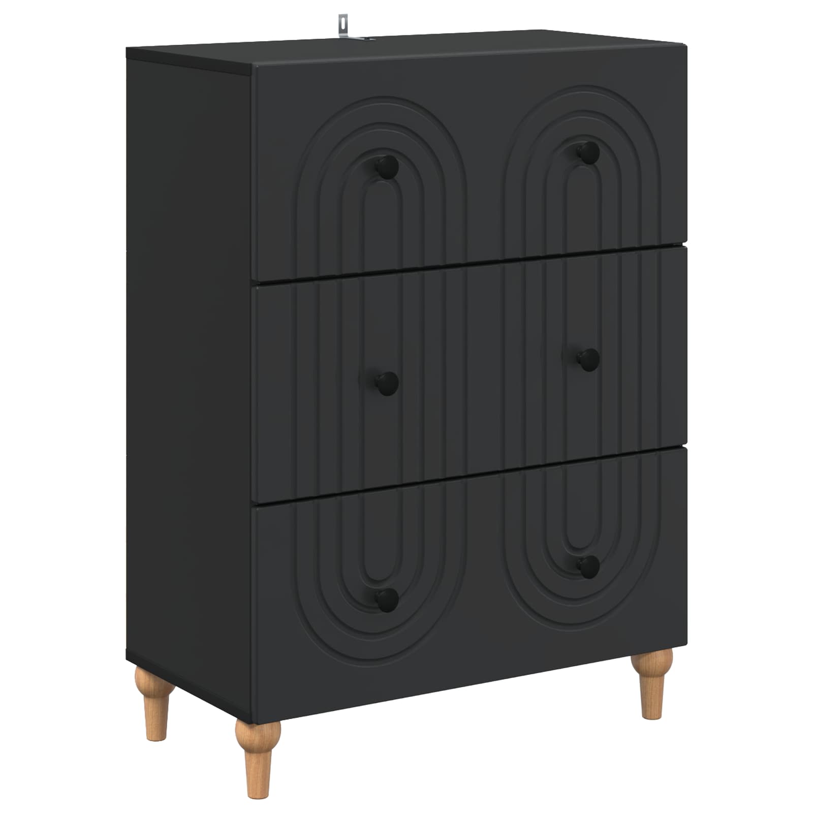 Armoire à tiroirs Noir 66 x 34,5 x 90 cm Bois d'ingénierie - XIOS