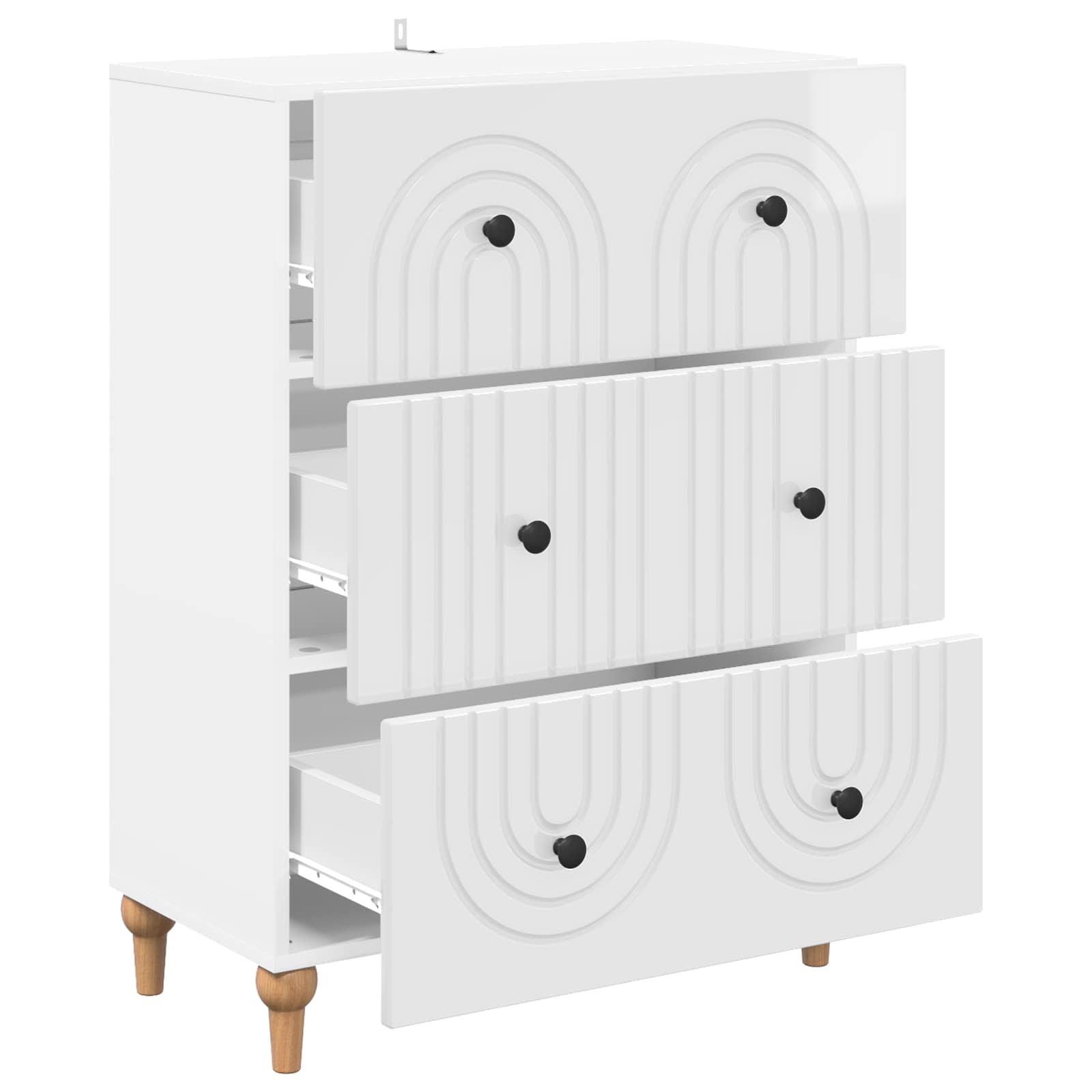 Armoire à tiroirs Blanc brillant 66 x 34,5 x 90 cm - XIOS