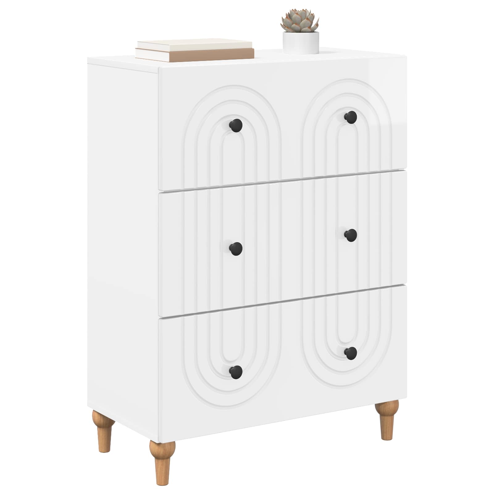 Armoire à tiroirs Blanc brillant 66 x 34,5 x 90 cm - XIOS