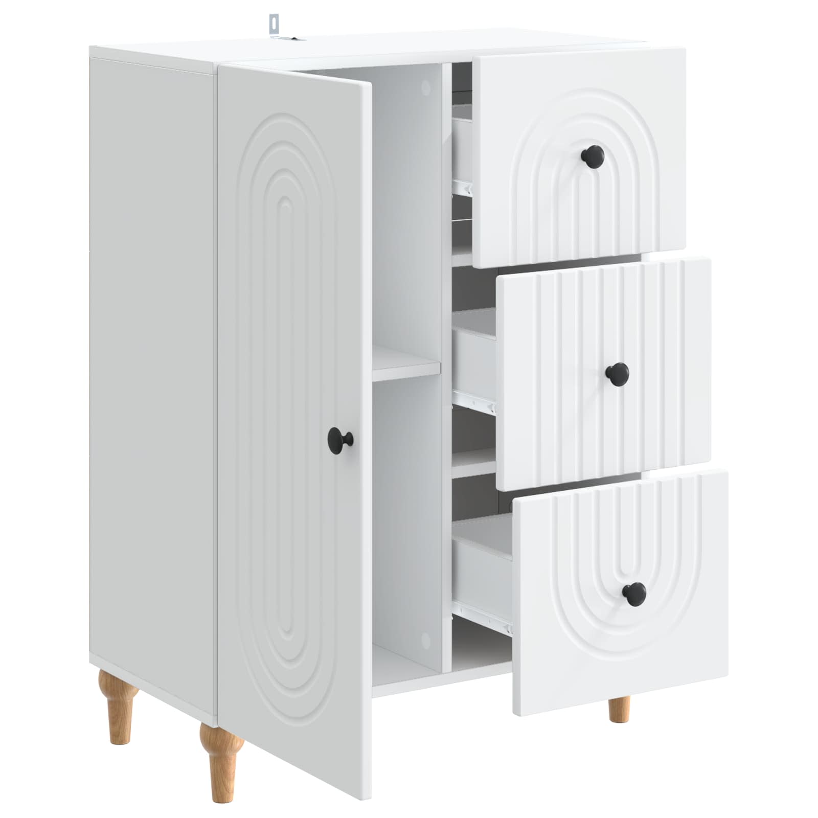 Buffet avec tiroir Blanc 66 x 34,5 x 90 cm Bois d'ingénierie - XIOS