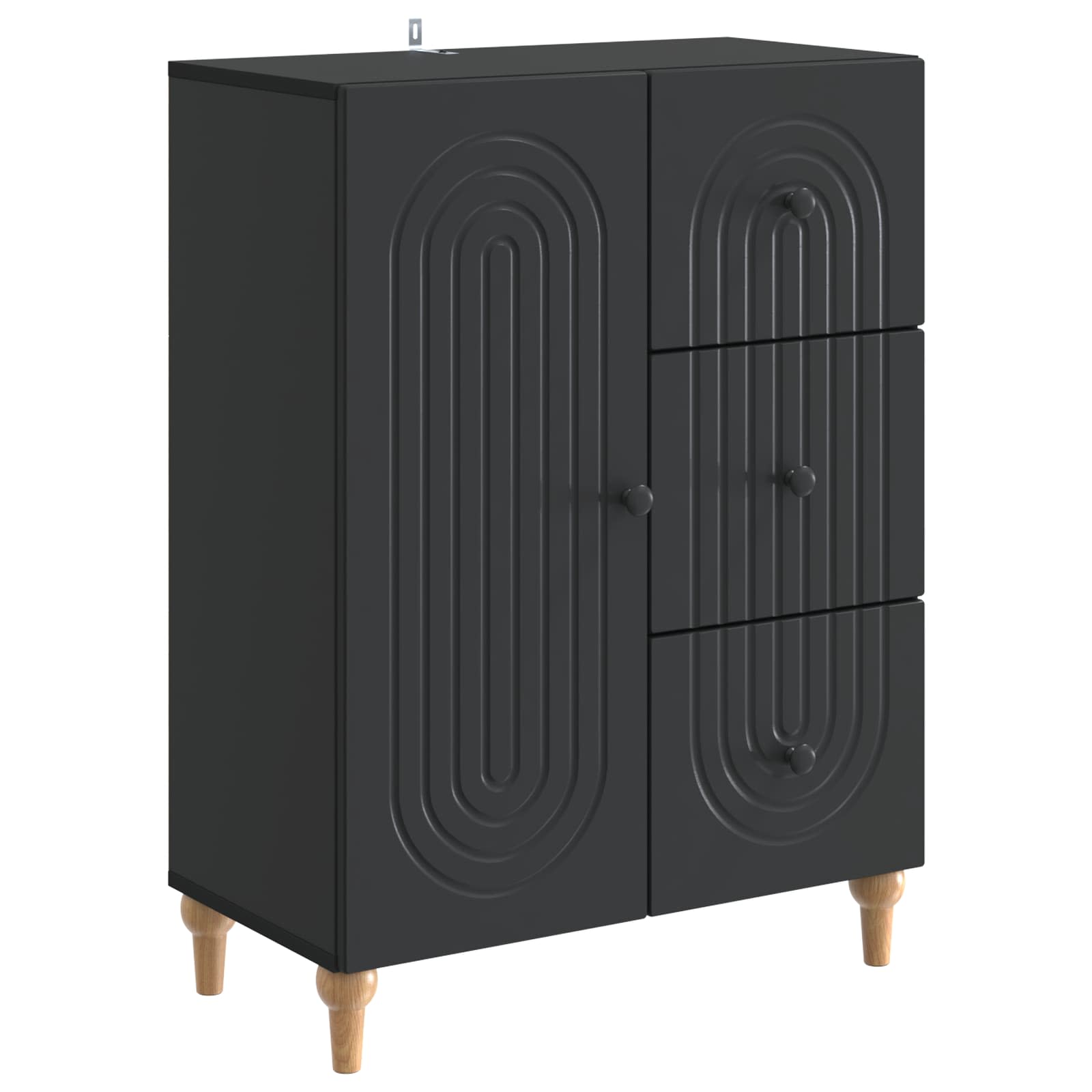 Buffet avec tiroir Noir 66 x 34,5 x 90 cm Bois d'ingénierie - XIOS