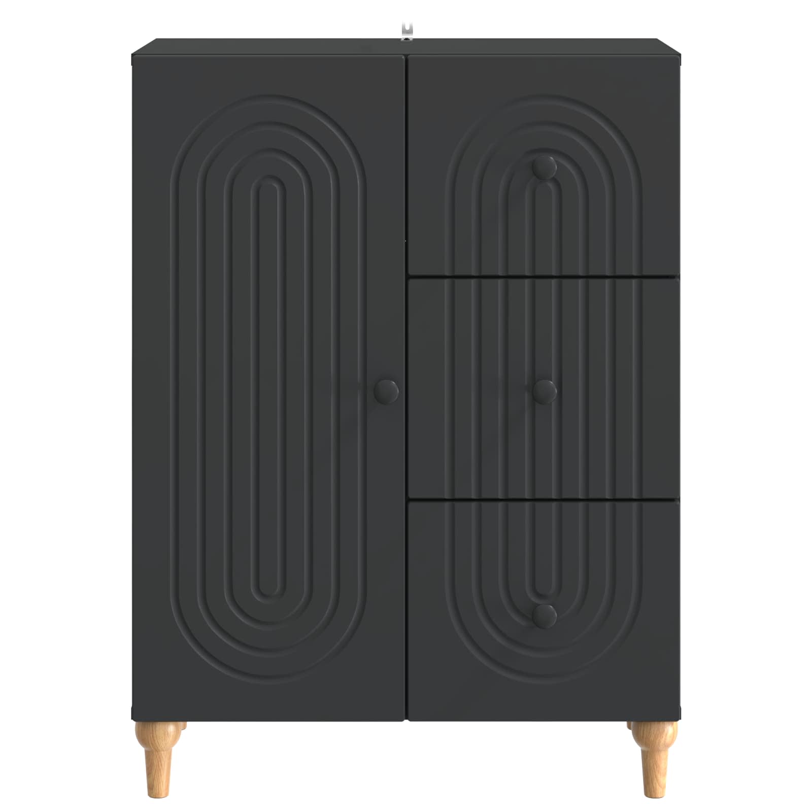 Buffet avec tiroir Noir 66 x 34,5 x 90 cm Bois d'ingénierie - XIOS