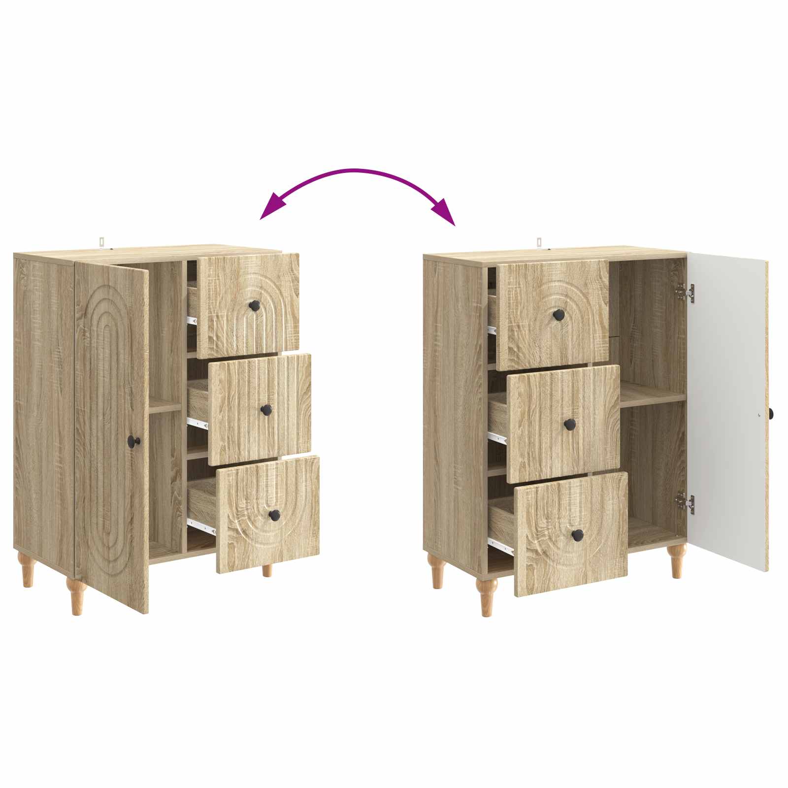 Buffet Chêne Sonoma 66 x 34,5 x 90 cm Bois d'ingénierie - XIOS
