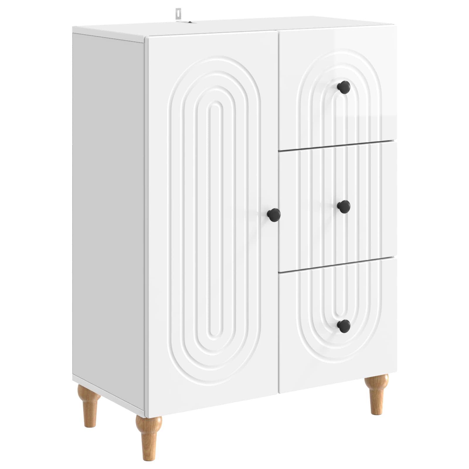 Buffet Blanc brillant 66 x 34,5 x 90 cm Bois d'ingénierie - XIOS
