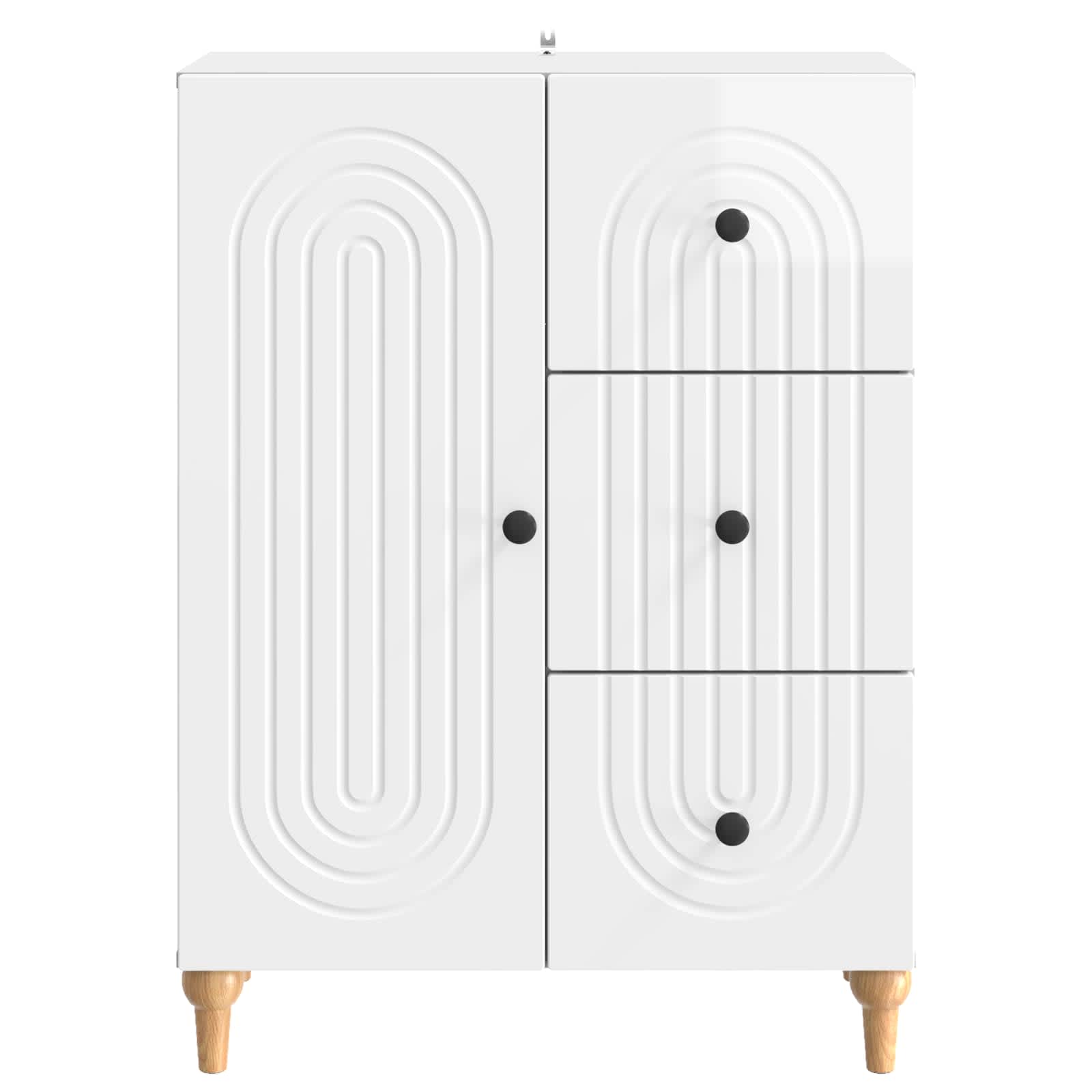 Buffet Blanc brillant 66 x 34,5 x 90 cm Bois d'ingénierie - XIOS