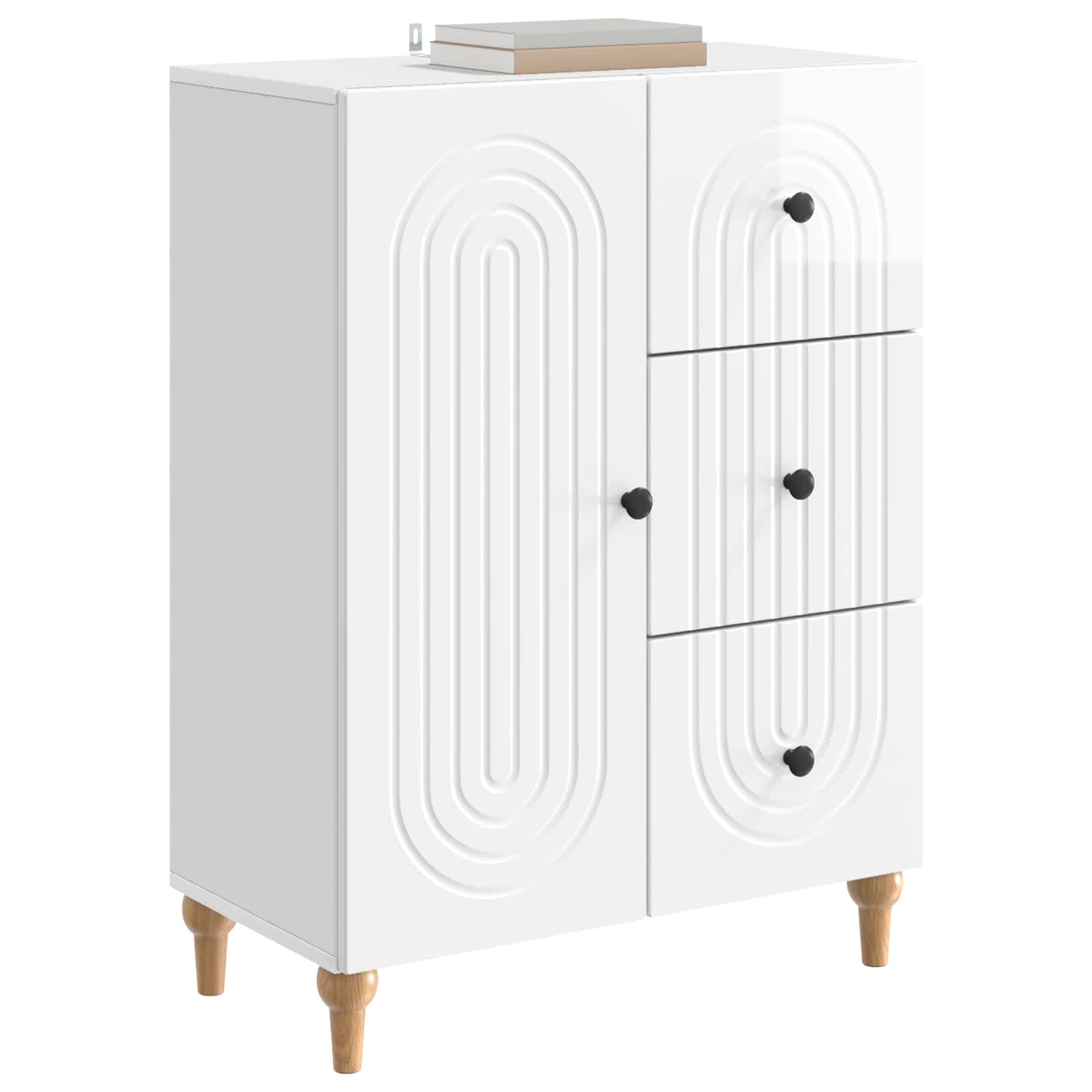 Buffet Blanc brillant 66 x 34,5 x 90 cm Bois d'ingénierie - XIOS