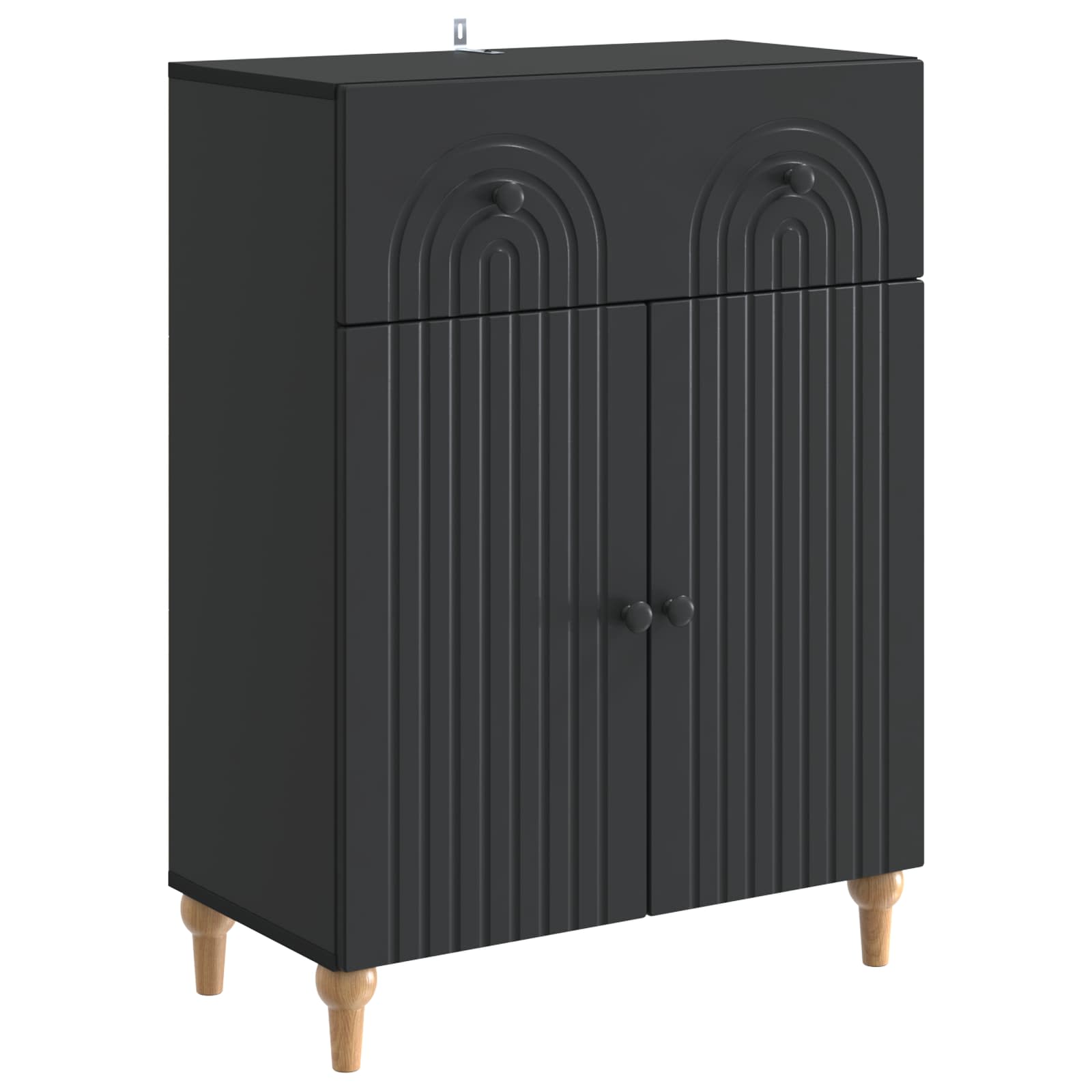Buffet avec tiroir Noir 66 x 34,5 x 90 cm Bois d'ingénierie - XIOS