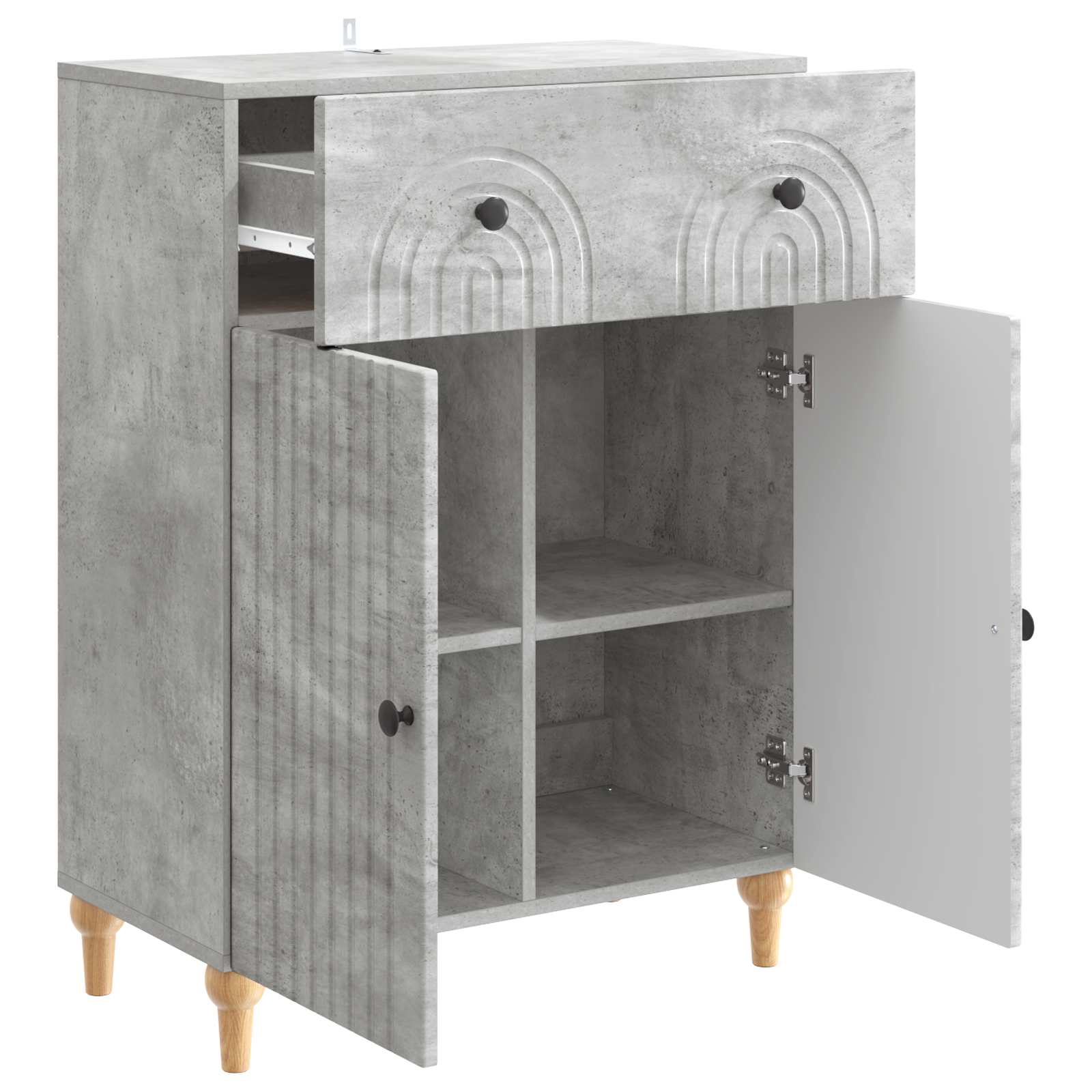 Buffet Gris béton 66 x 34,5 x 90 cm Bois d'ingénierie - XIOS