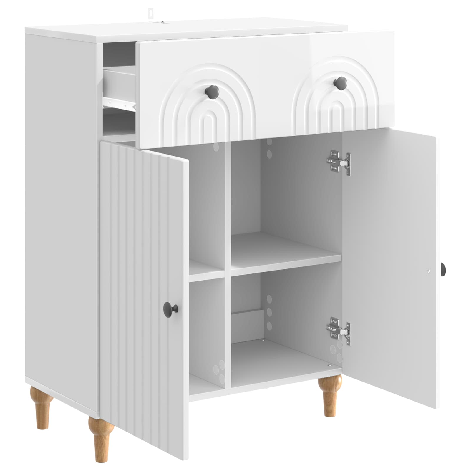 Buffet Blanc brillant 66 x 34,5 x 90 cm Bois d'ingénierie - XIOS