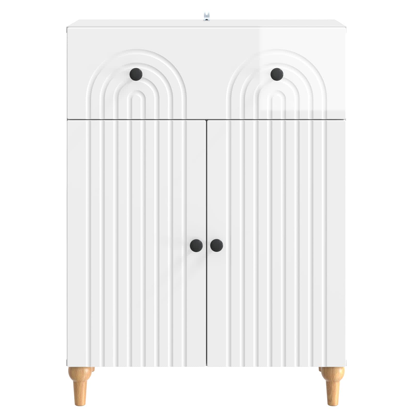 Buffet Blanc brillant 66 x 34,5 x 90 cm Bois d'ingénierie - XIOS