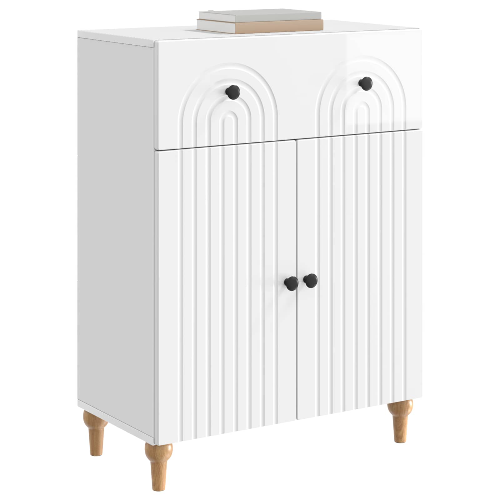 Buffet Blanc brillant 66 x 34,5 x 90 cm Bois d'ingénierie - XIOS