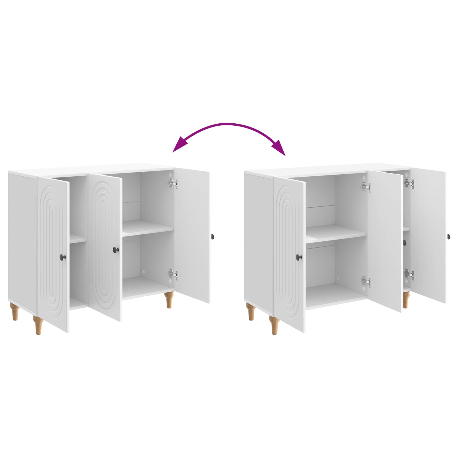 Buffet Blanc brillant 89 x 34,5 x 80 cm Bois d'ingénierie - XIOS