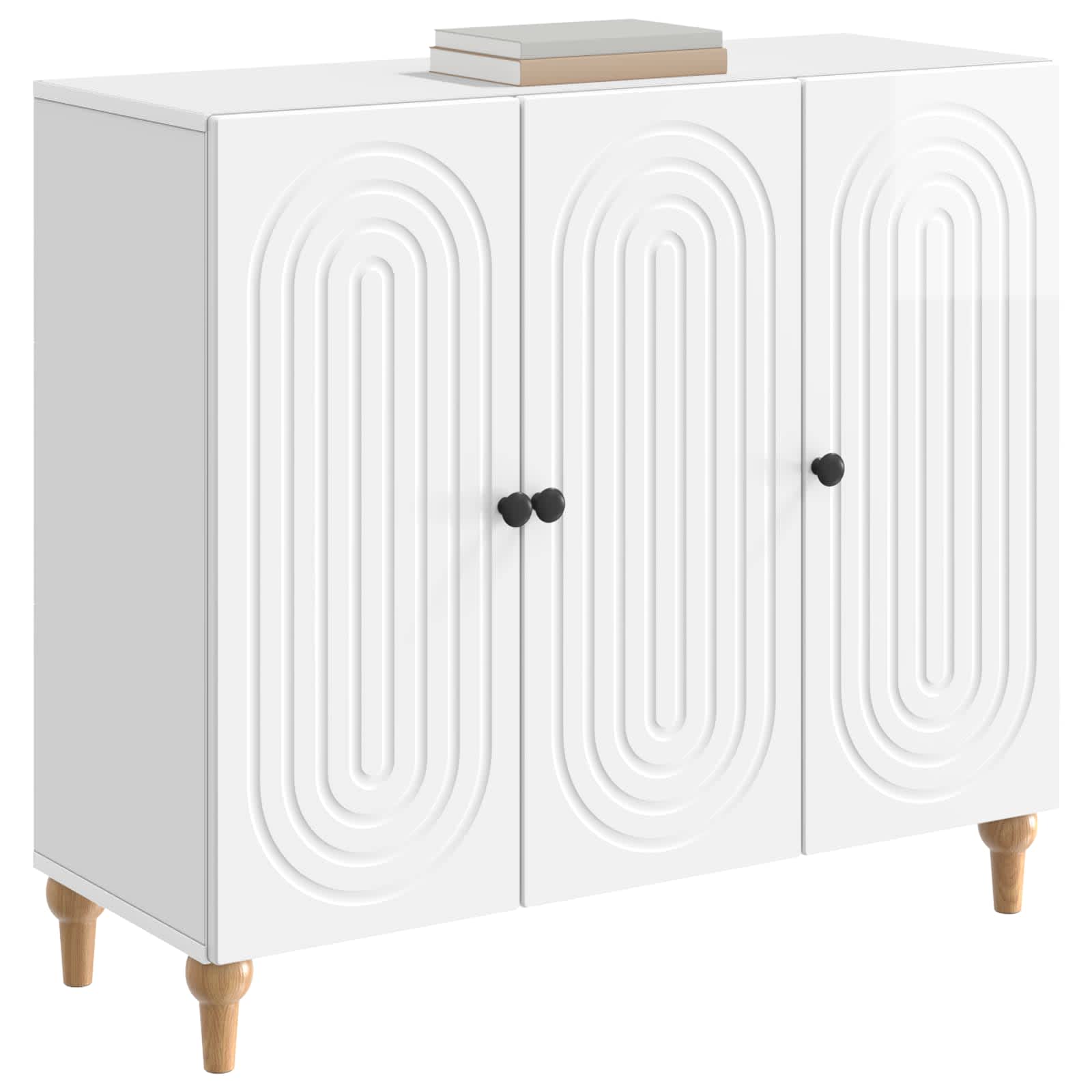 Buffet Blanc brillant 89 x 34,5 x 80 cm Bois d'ingénierie - XIOS
