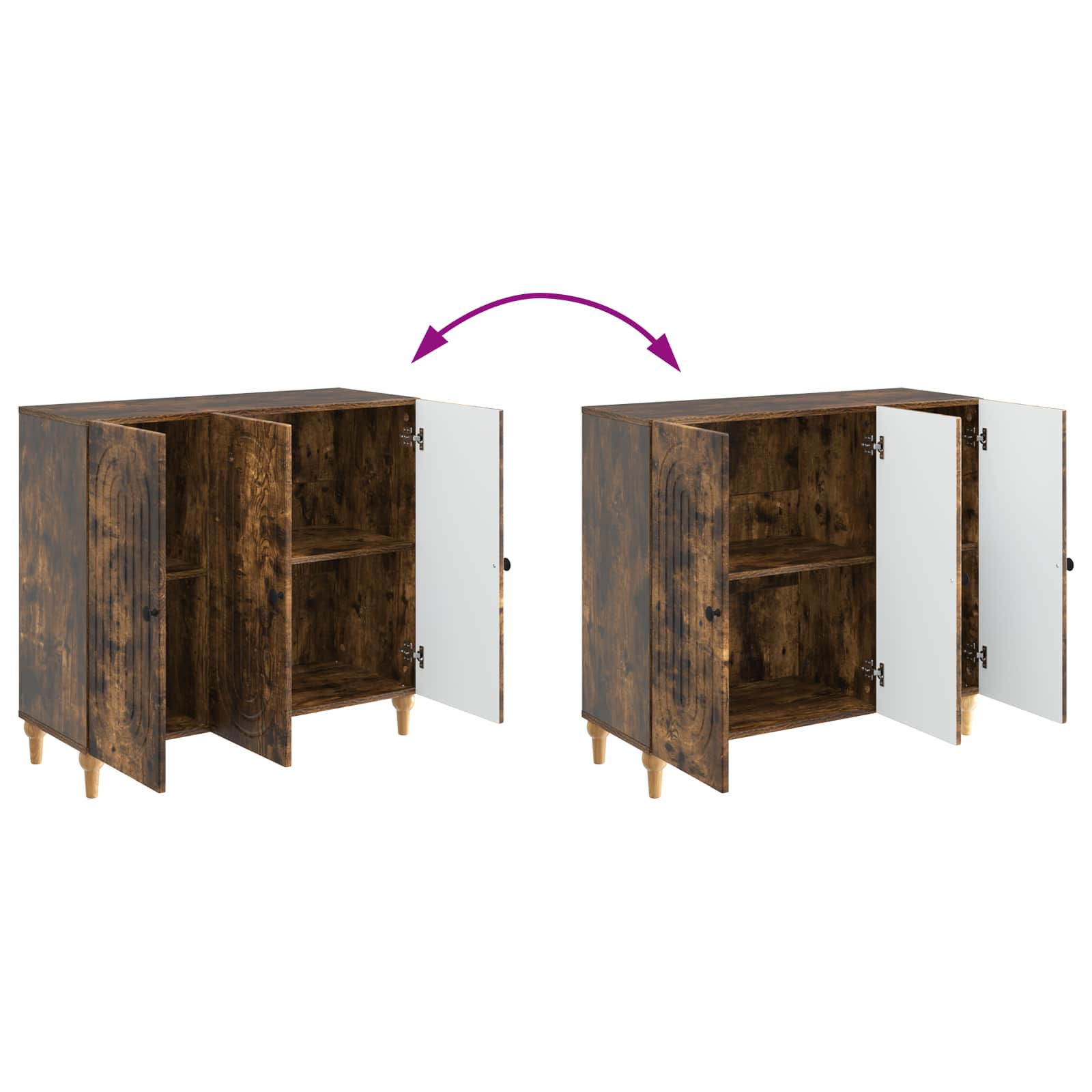 Buffet Chêne fumé 89 x 34,5 x 80 cm Bois d'ingénierie - XIOS