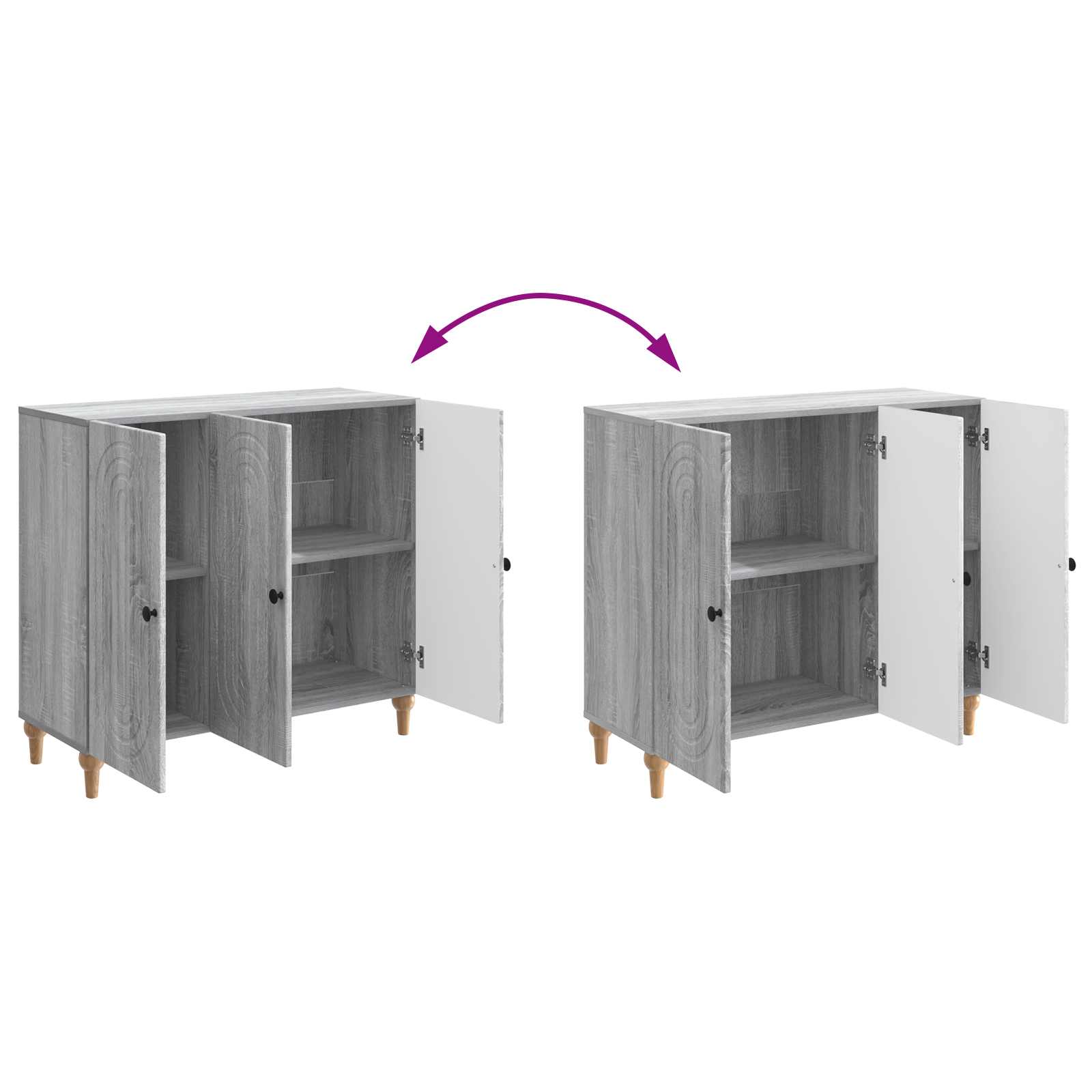 Buffet Sonoma gris 89 x 34,5 x 80 cm Bois d'ingénierie - XIOS