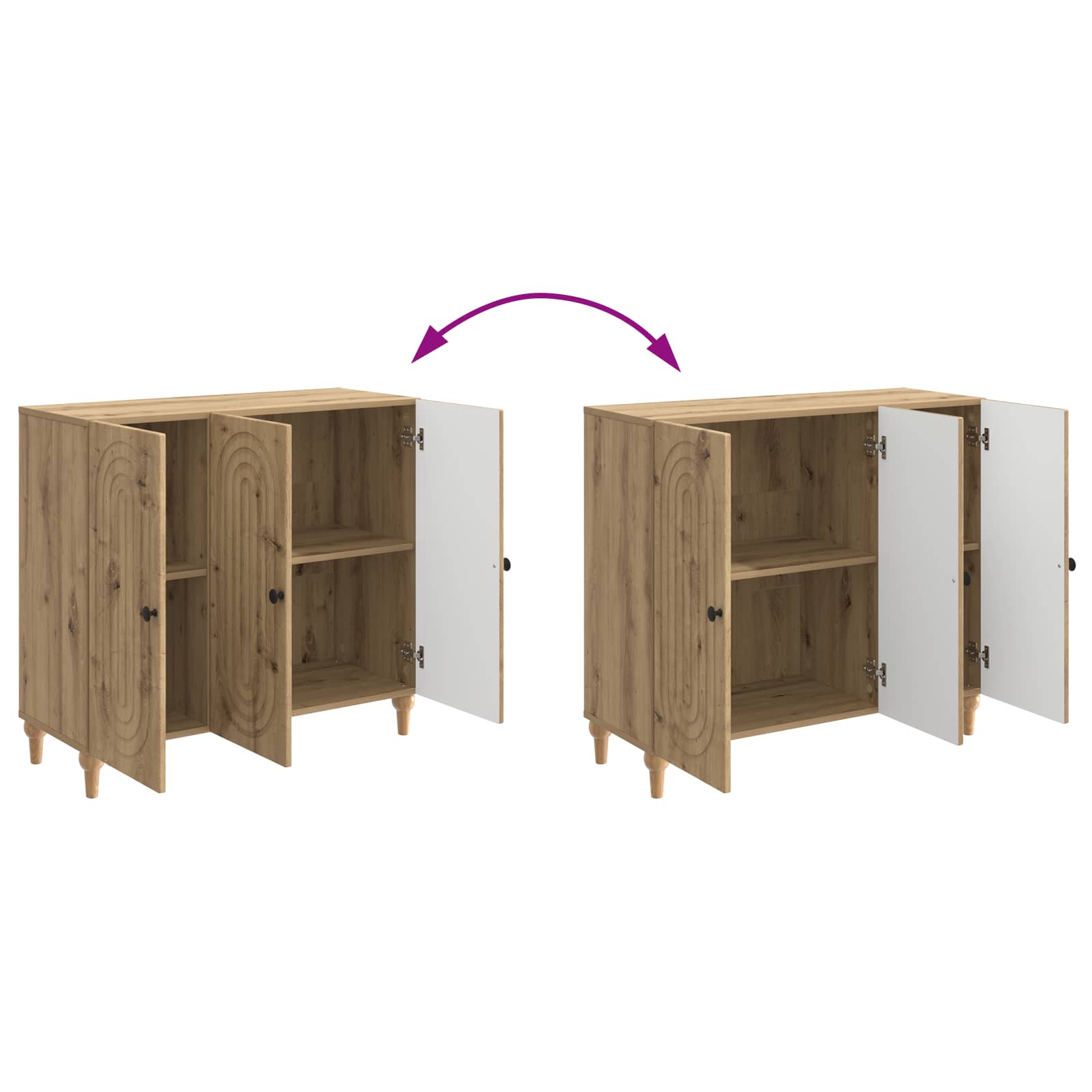 Buffet Chêne artisanal 89 x 34,5 x 80 cm Bois d'ingénierie - XIOS