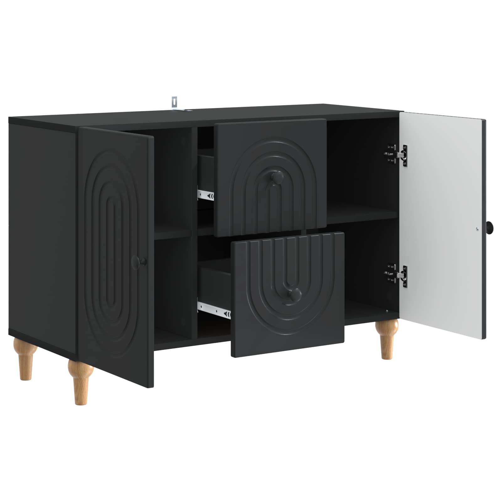 Meuble TV avec tiroir Noir 89 x 34,5 x 60 cm Bois d'ingénierie - XIOS