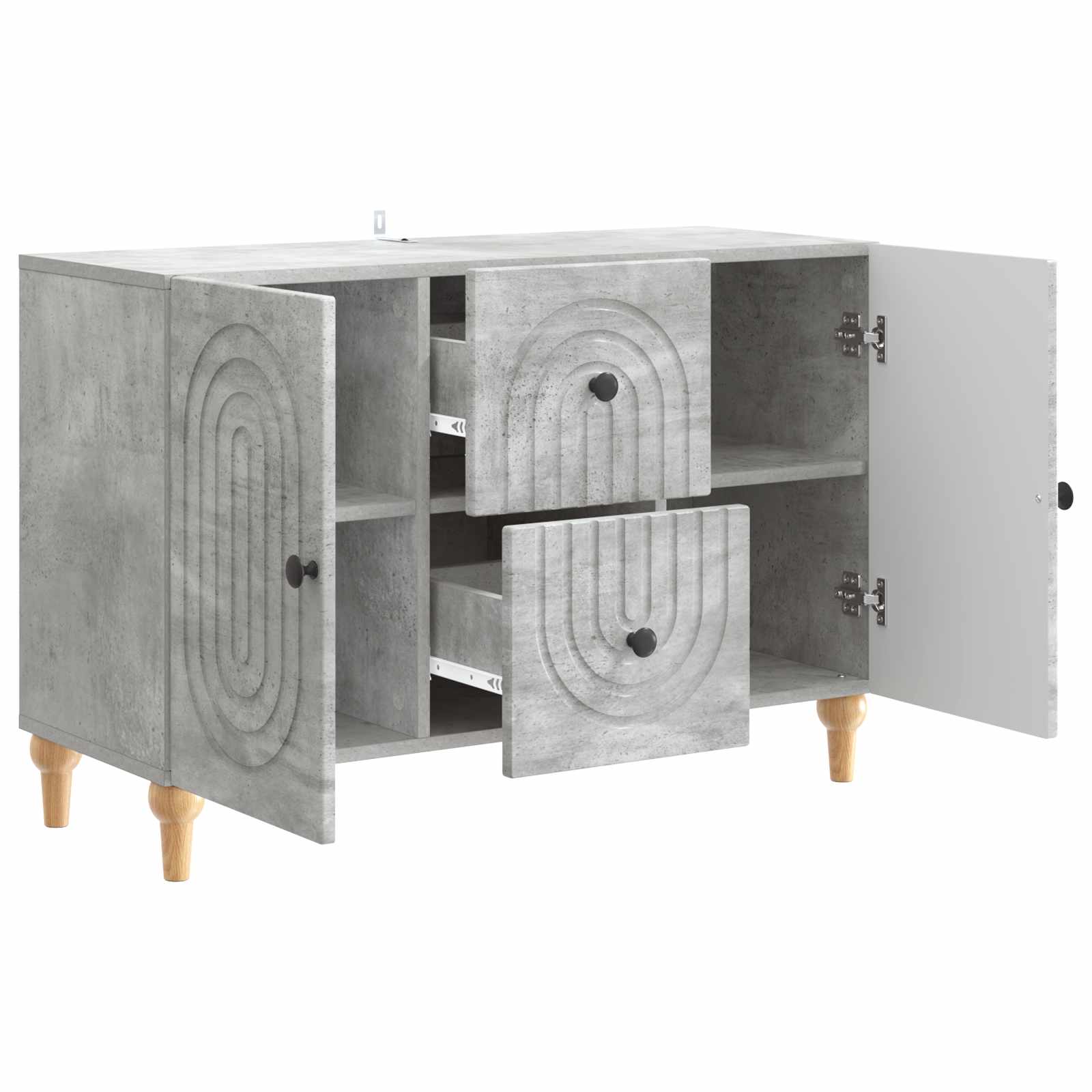 Meuble TV Gris béton 89 x 34,5 x 60 cm Bois d'ingénierie - XIOS