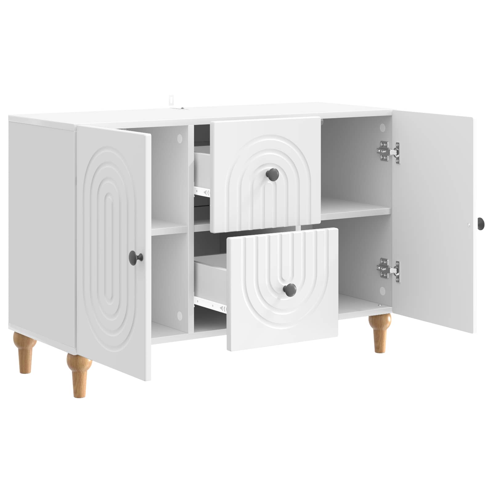 Meuble TV Blanc brillant 89 x 34,5 x 60 cm Bois d'ingénierie - XIOS